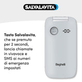 Beghelli 9201N cellulare 7,11 cm (2.8") 100 g Argento Telefono per anziani