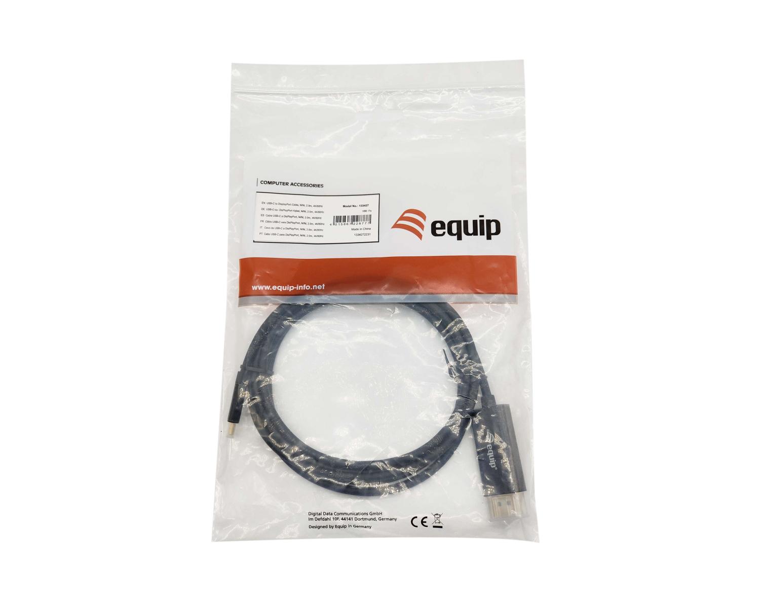 Equip 133427 cavo e adattatore video 2 m USB tipo-C DisplayPort Grigio