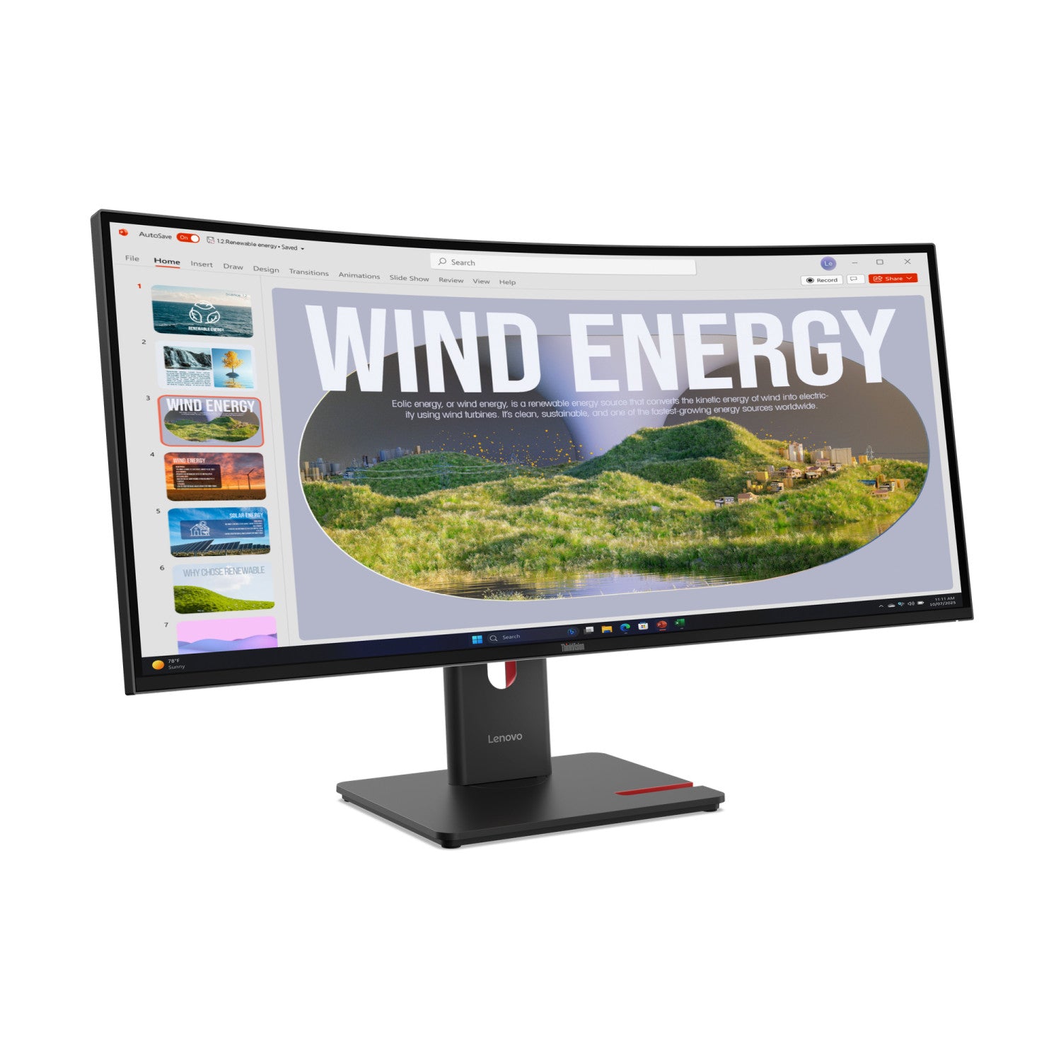 Lenovo ThinkVision T34WD-40 LED display 86,4 cm (34pollici) 3440 x 1440 Pixel Wide Quad HD Nero