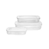 Tontarelli Set 3 Contenitori Frigobox Rettangolari Trasparenti Family Food 3L 1,88L 0,93L