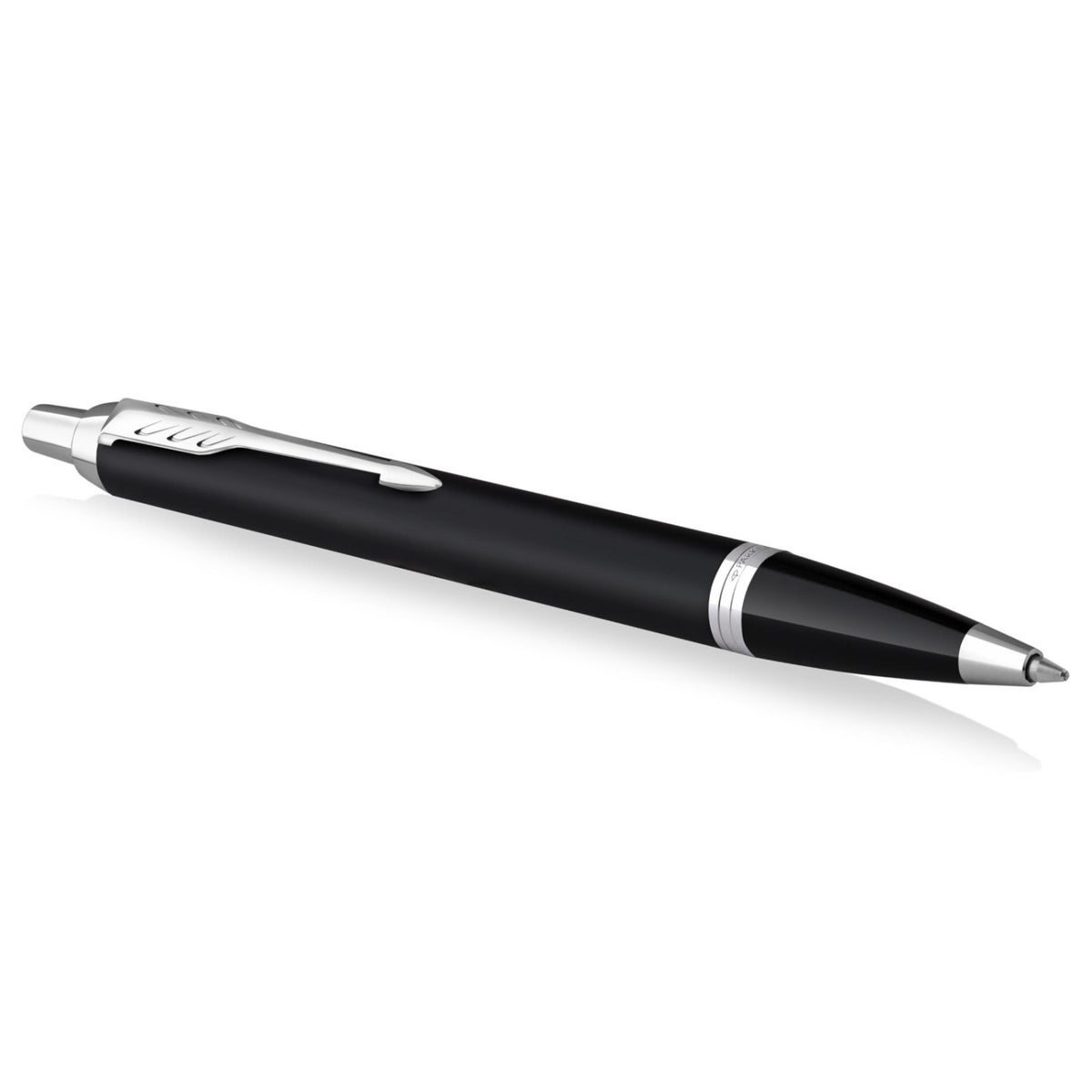 Parker IM Legacy of Flight Penna a sfera nera opaca cromata punta media inchiostro blu confezione regalo