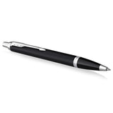 Parker IM Legacy of Flight Penna a sfera nera opaca cromata punta media inchiostro blu confezione regalo