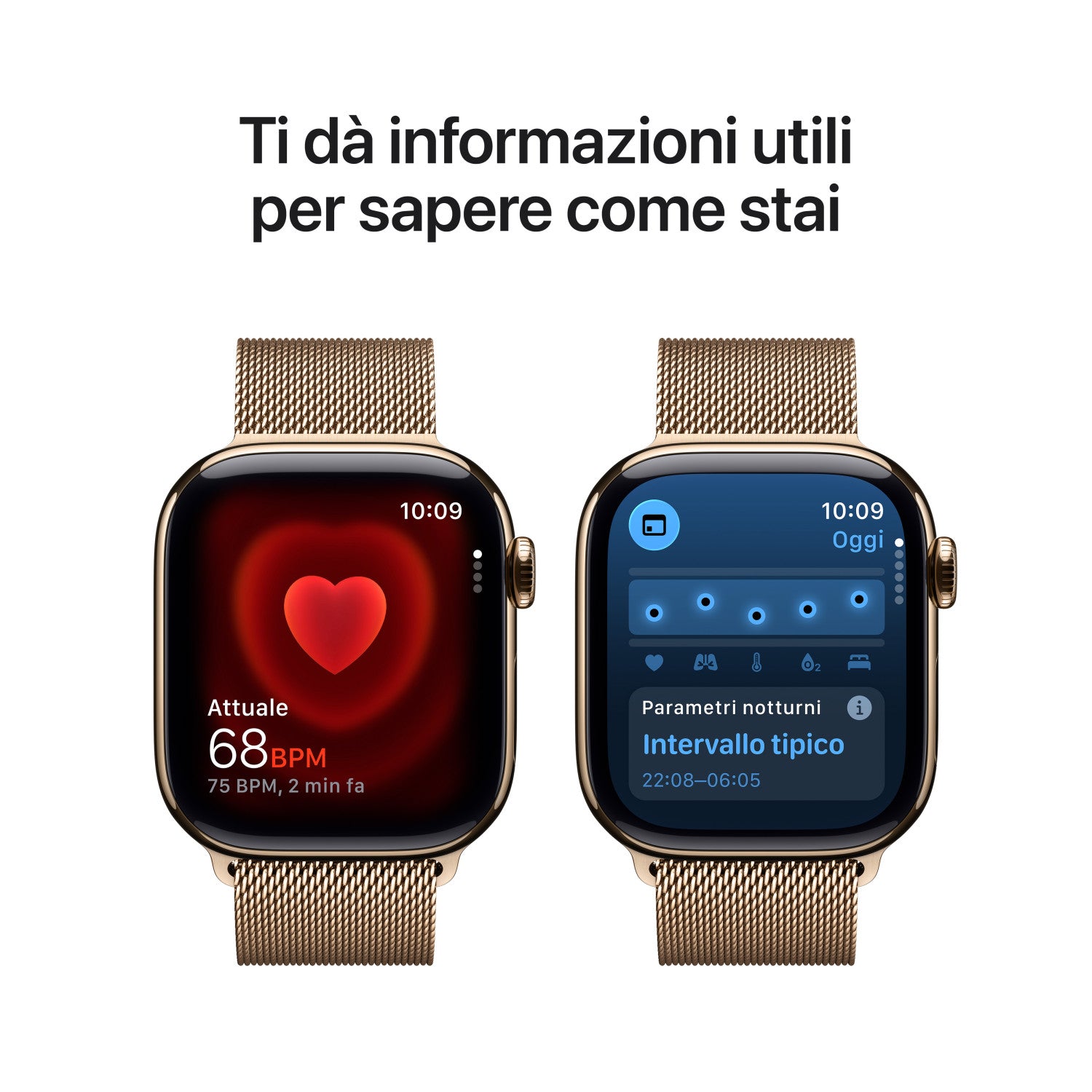 Apple Watch Series 11 GPS Cellular 42mm Cassa Titanio Oro con Loop in maglia Milanese Oro