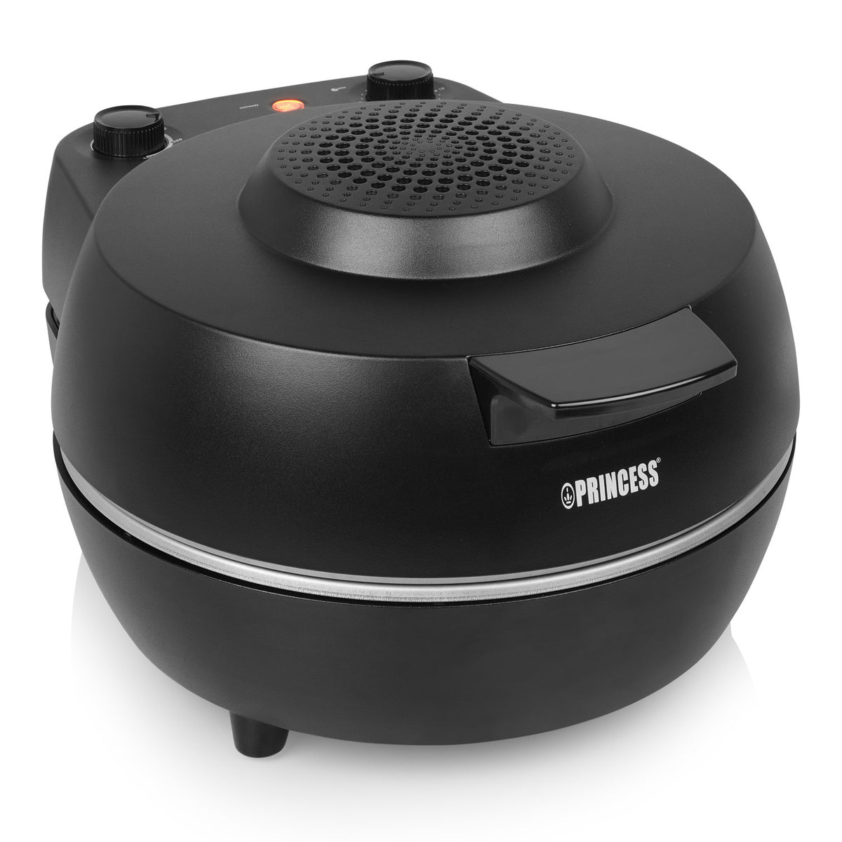 Forno per pizza Princess 115005 Pizzaiolo e forno Termostato e timer regolabili 1200 W Pietra per pizza in ceramica 410 gradi Diametro 30 cm Nero