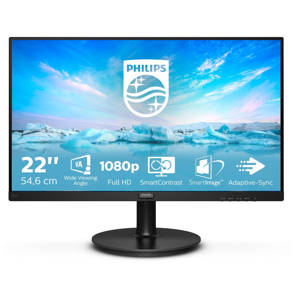 Philips V Line 221V8A/00 LED display 54,6 cm (21.5pollici) 1920 x 1080 Pixel Full HD Nero
