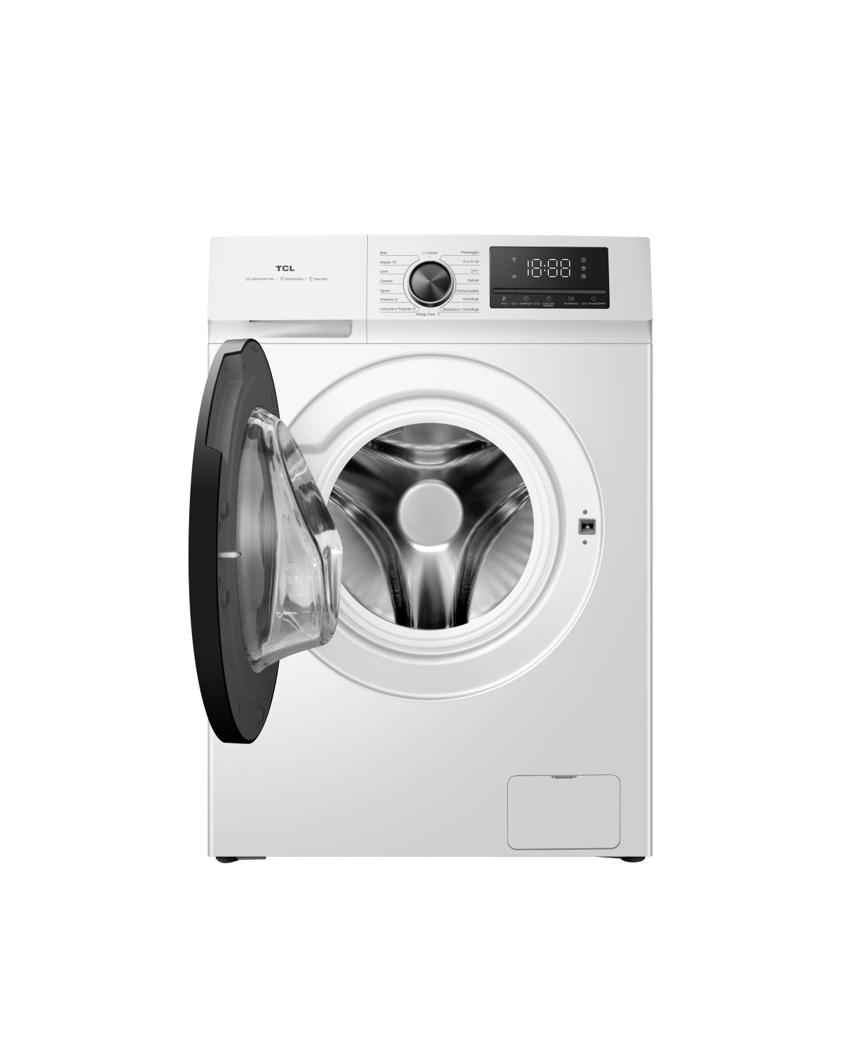 TCL FF1224WA2IT. Lavatrice a Carica Frontale 8 kg – Classe A, 1400 giri, Motore Digital Inverter e Programmi Steam