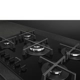 Smeg Cucina PV275B Piano Cottura Superficie Piana 72 cm Gas 5 Fornelli Nero