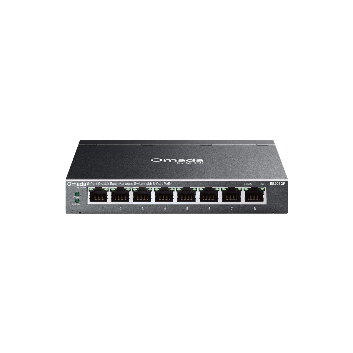 TP-Link Omada ES208GP switch di rete Gestito L2 Gigabit Ethernet (10/100/1000) Supporto Power over Ethernet (PoE) DIN rail Nero