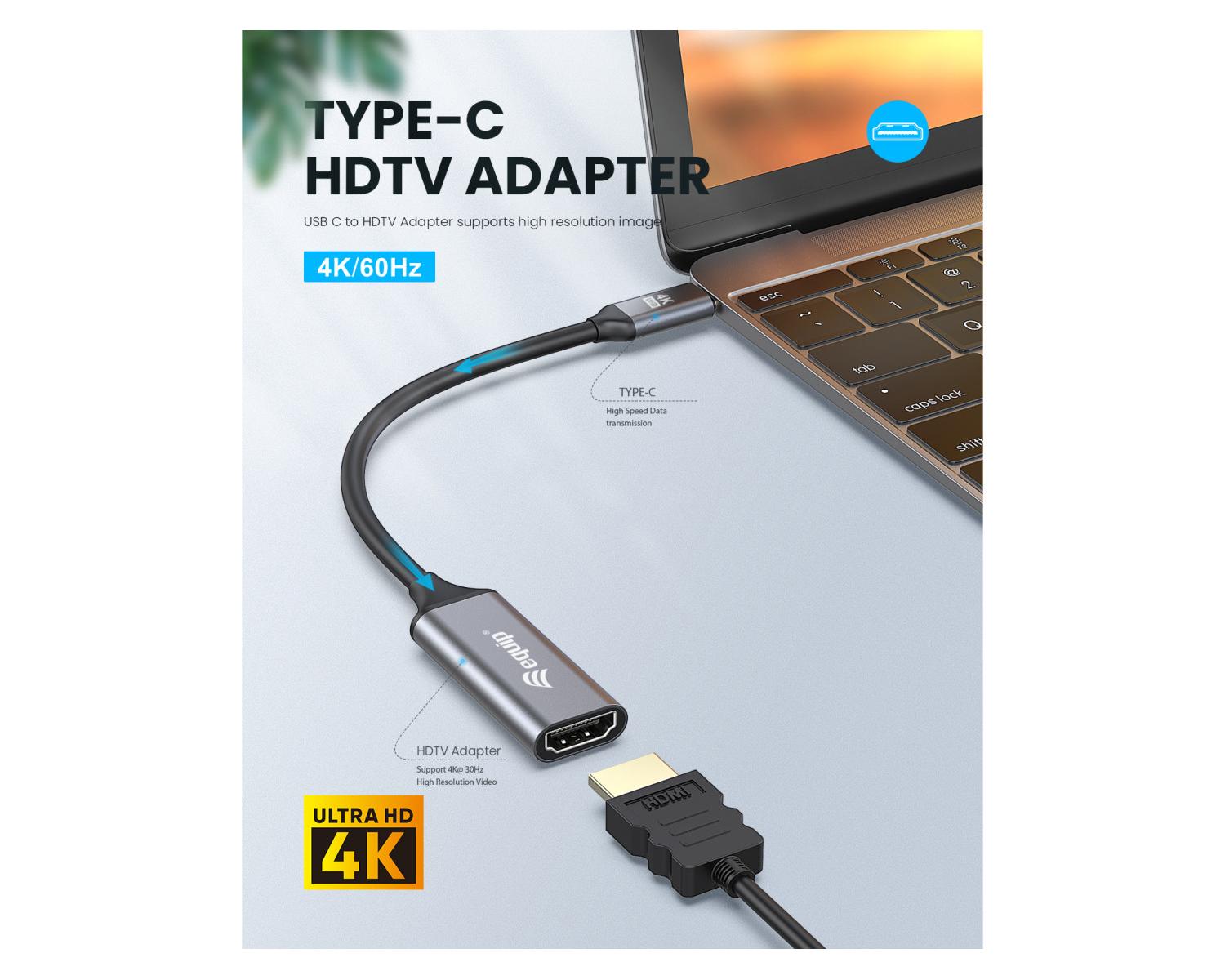 Equip 133491 cavo e adattatore video 0,15 m USB tipo-C HDMI Nero, Grigio