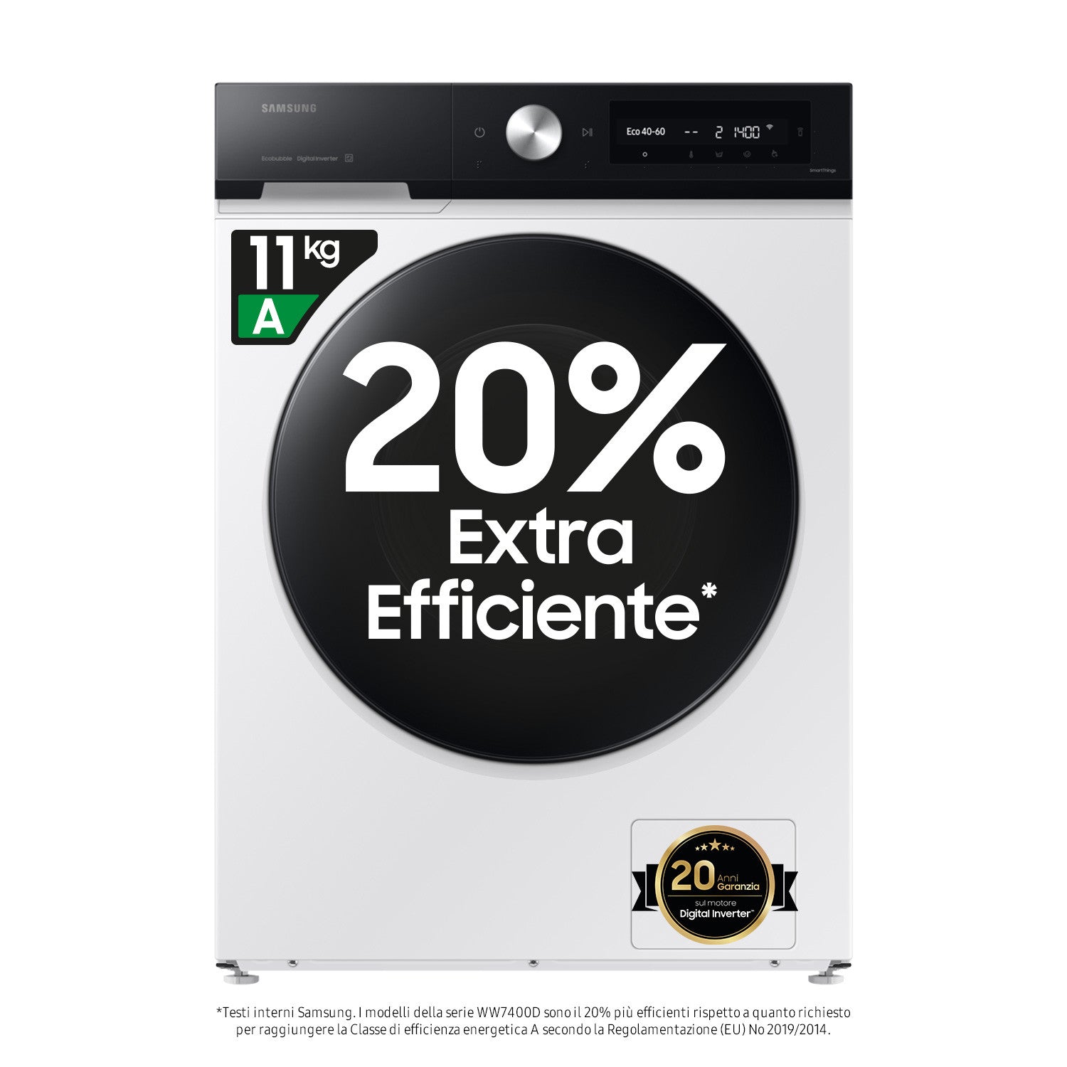 Samsung WW11DB7B94GEU3 Lavatrice BESPOKE AI Ecodosatore 11Kg classe A Bianco