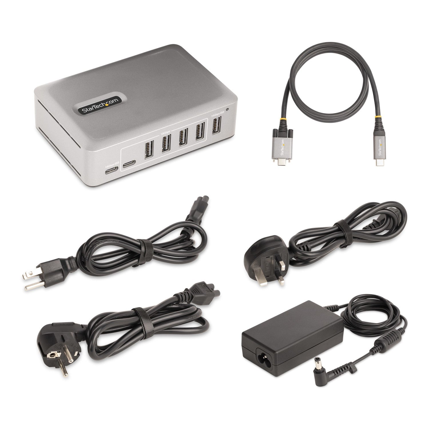 StarTech.com 10G5A2CS-USB-C-HUB hub di interfaccia USB 3.2 Gen 2 (3.1 Gen 2) Type-C 10000 Mbit/s Argento