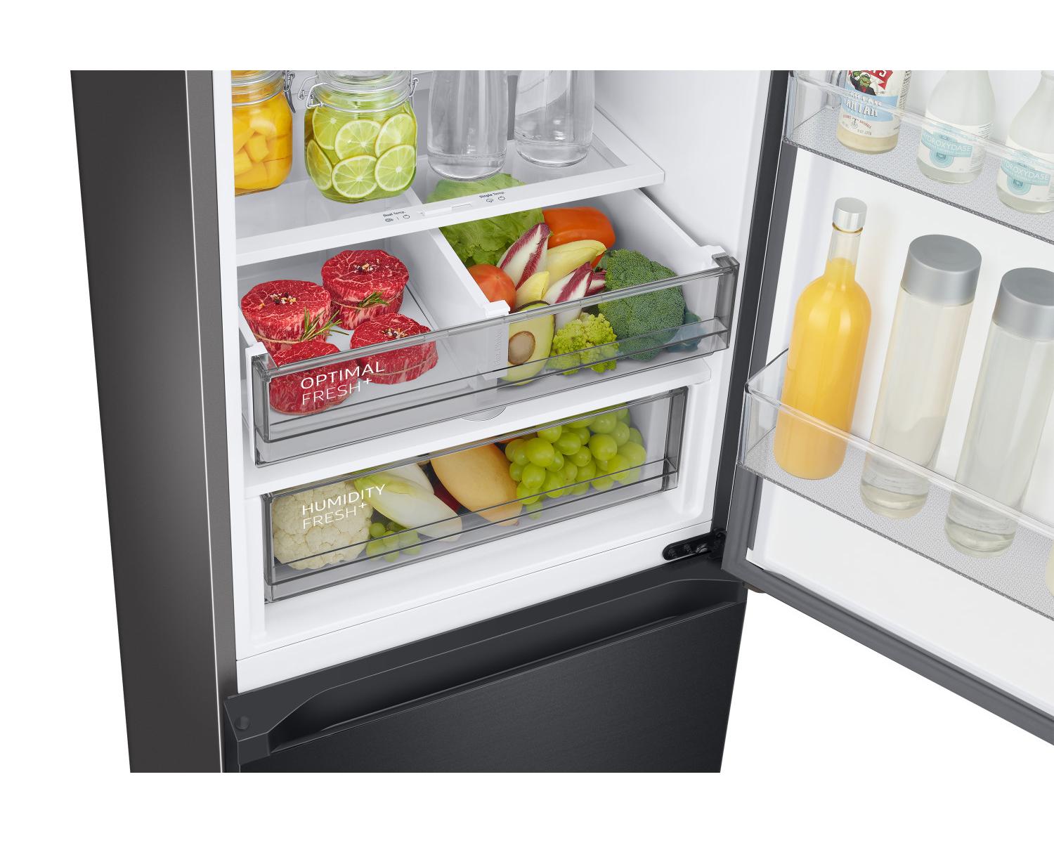 Samsung RB38A7B6BB1 frigorifero Combinato BESPOKE Libera installazione con congelatoreE 2m 390 L con rivestimento in acciaio inox Classe B