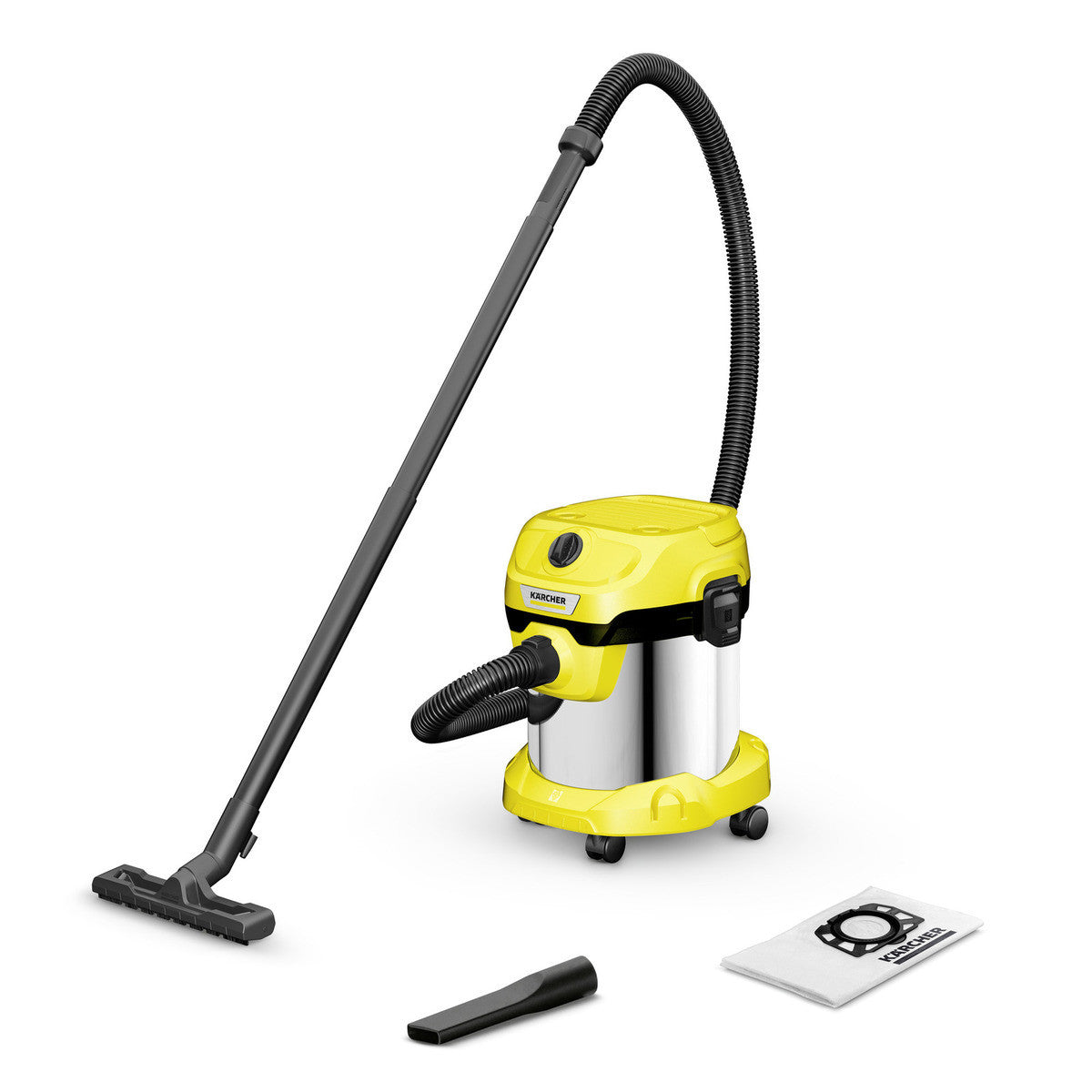 Aspirapolvere Karcher V-15/4/18 a Traino 15 L a Cilindro Secco 1000 W Sacchetto per la Polvere Giallo Nero
