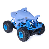 Monster Jam Camion RC Chomping Megalodon, Monster Truck Telecomandato in Scala 1:15 con 3 Modalità di Azione, Catena e Controller, Giocattoli per Ragazzi e Ragazze dai 4 Anni in su