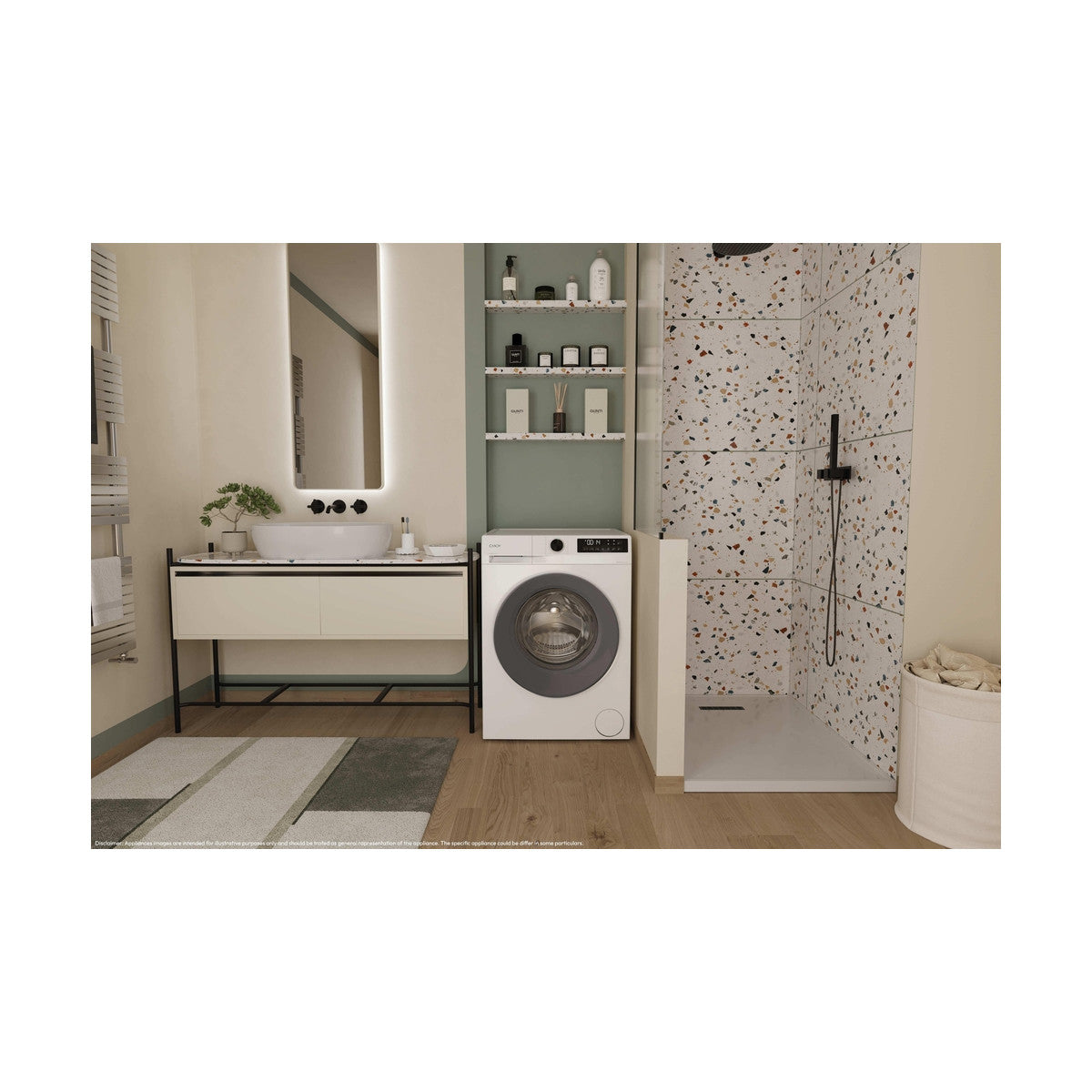 Candy ProWash 300, Lavatrice Carica Frontale 9 KG, 20 più efficente della classe A, 1400 giri, Bianco, Inverter, Fresh Vapor, 8 Cicli Rapidi, GD 49G8-S