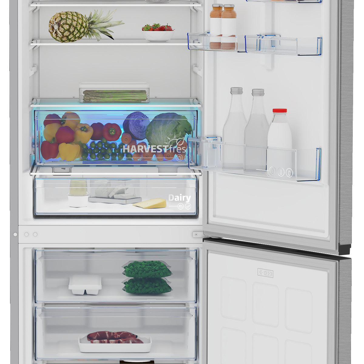 Beko B3RCNE564HXB frigorifero con congelatore Libera installazione 490 L classe E Argento