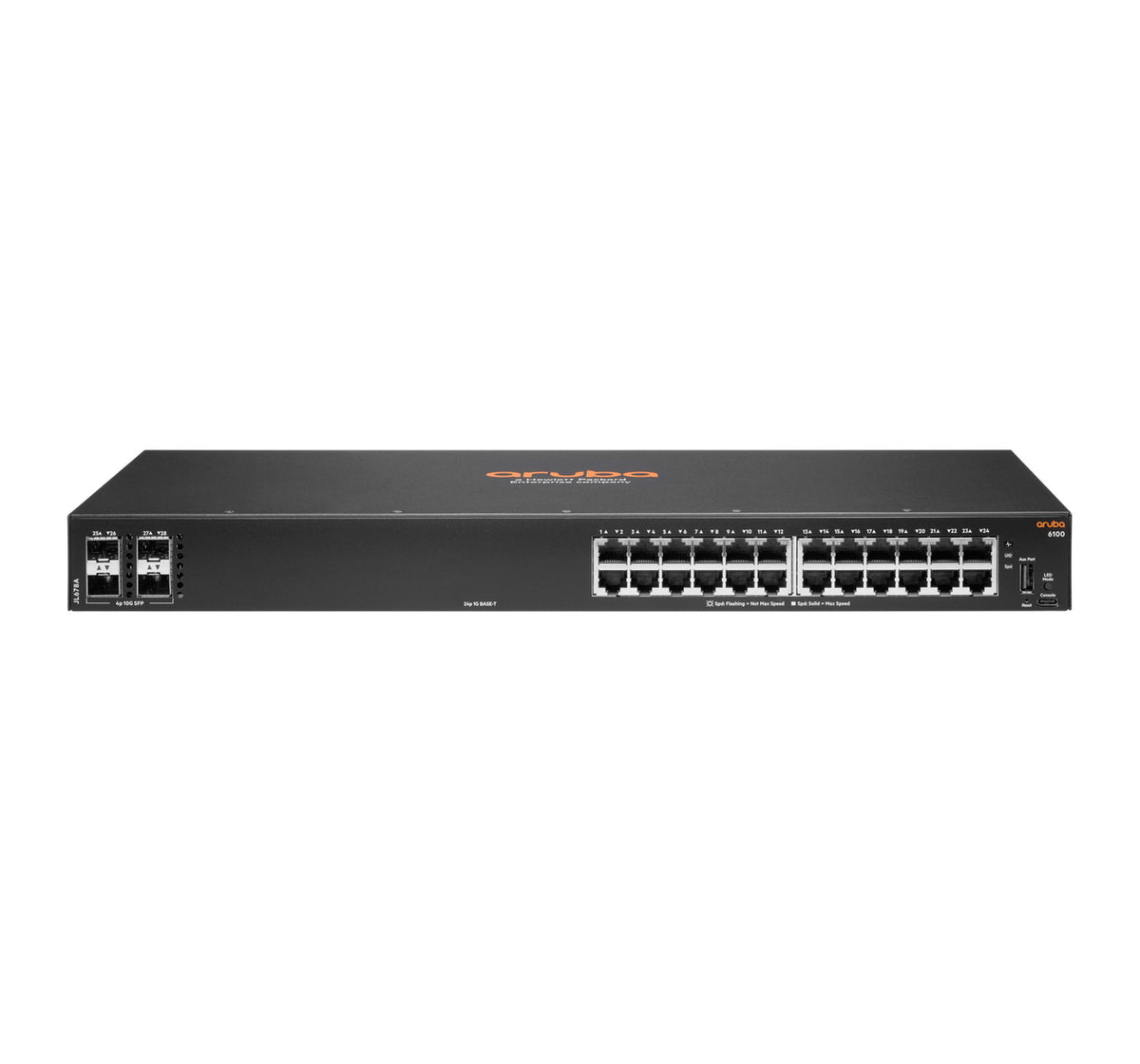 Aruba 6100 24G 4SFP Gestito L3 Gigabit Ethernet (10/100/1000) 1U Nero