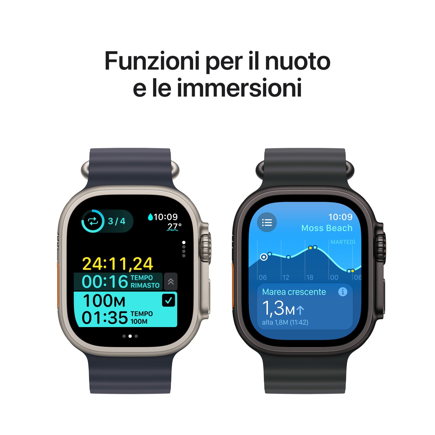 Apple Watch Ultra 2 GPS Cellular 49mm Cassa Titanio Nero con Nero Titanium Milanese Loop M