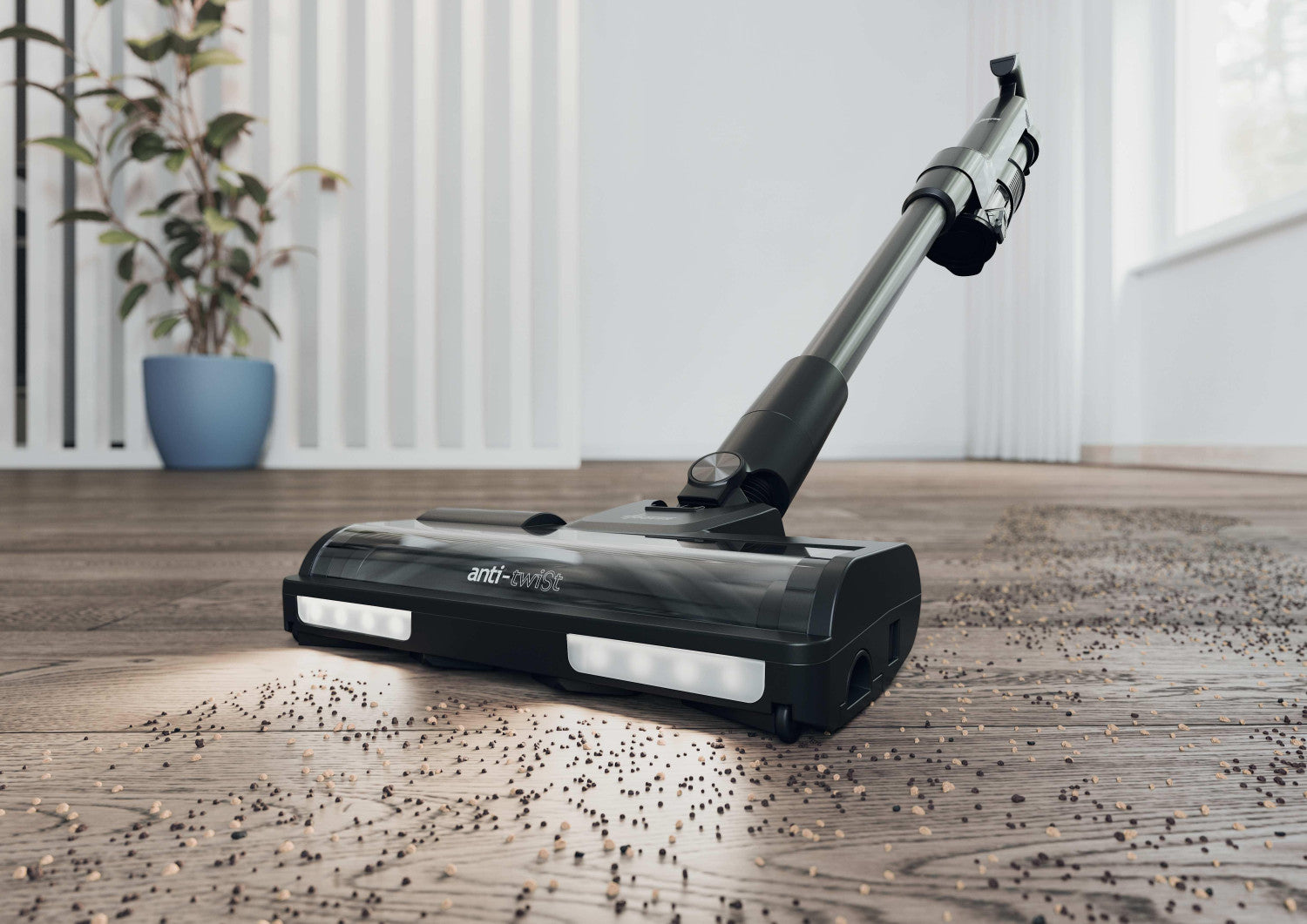 Hoover HF210HP 011 Aspirapolvere elettrica Batteria Secco EPA Senza sacchetto 1 L 165 W Grigio, Quarzo metallizzato