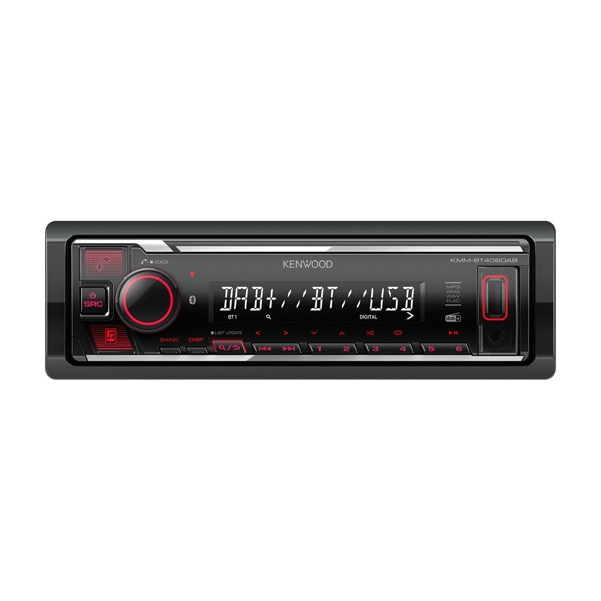 Kenwood Electronics KMM-BT408DAB Ricevitore multimediale per auto Nero 88 W Bluetooth