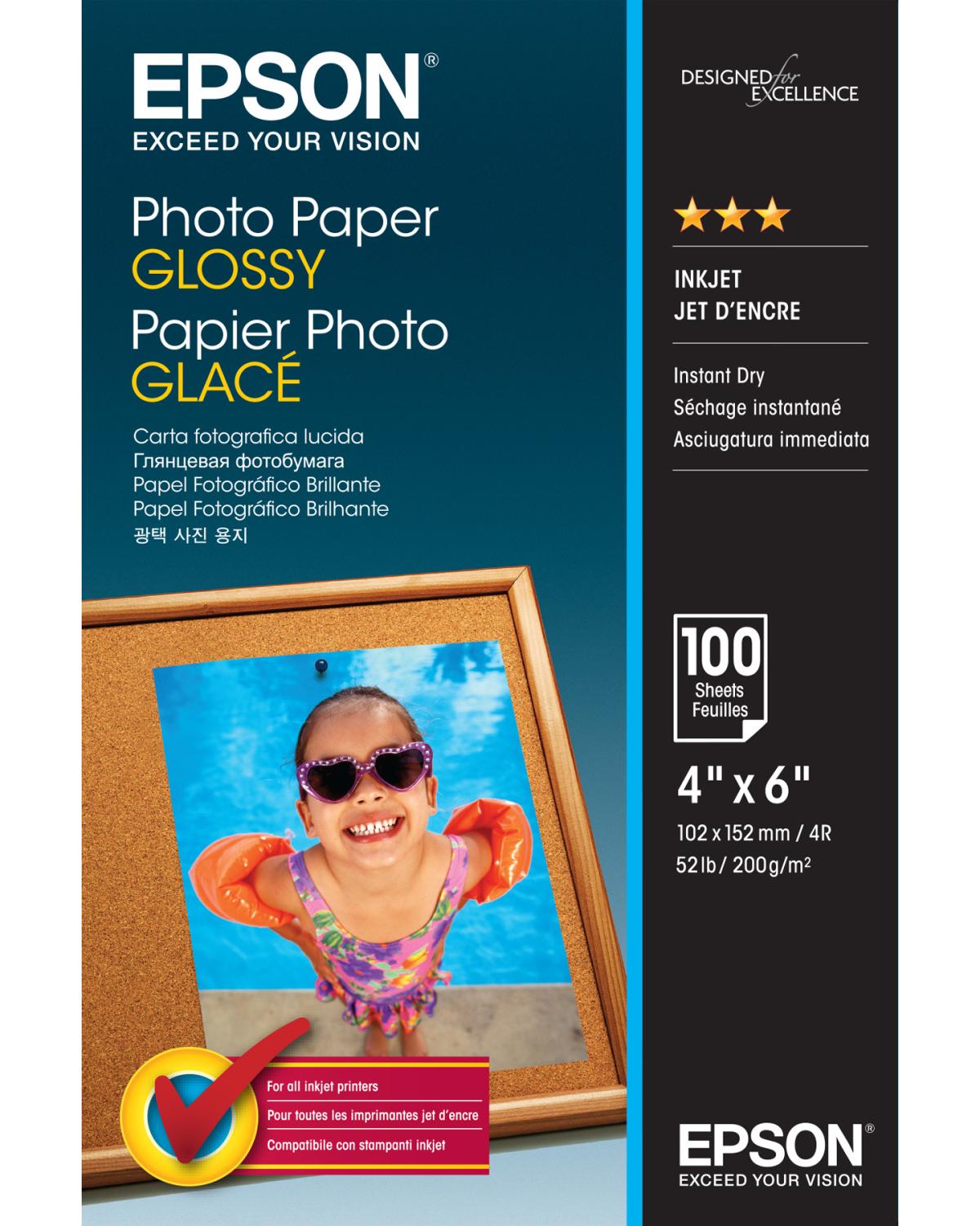 Epson Photo Paper Glossy Carta 10x15cm - 100 Fogli