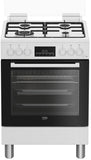 Beko Cucina Forno Elettrico Ventilato con Grill Elettrico e Timer ,coperchio in vetro, ventilazione tangenziale, Classe A, Display LED XL, Bianco