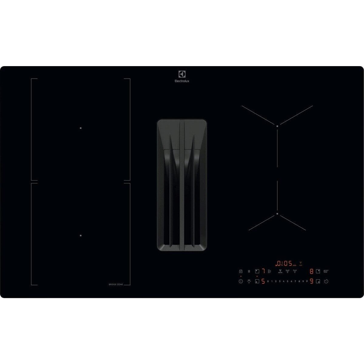 Electrolux KCC83410CK Nero Da incasso 80 cm Piano cottura a induzione 4 Fornello(i) Cappa da incasso