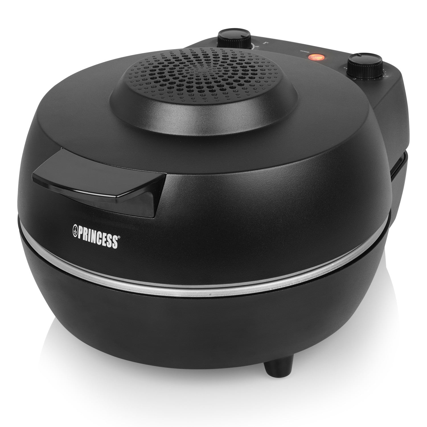 Forno per pizza Princess 115005 Pizzaiolo e forno Termostato e timer regolabili 1200 W Pietra per pizza in ceramica 410 gradi Diametro 30 cm Nero
