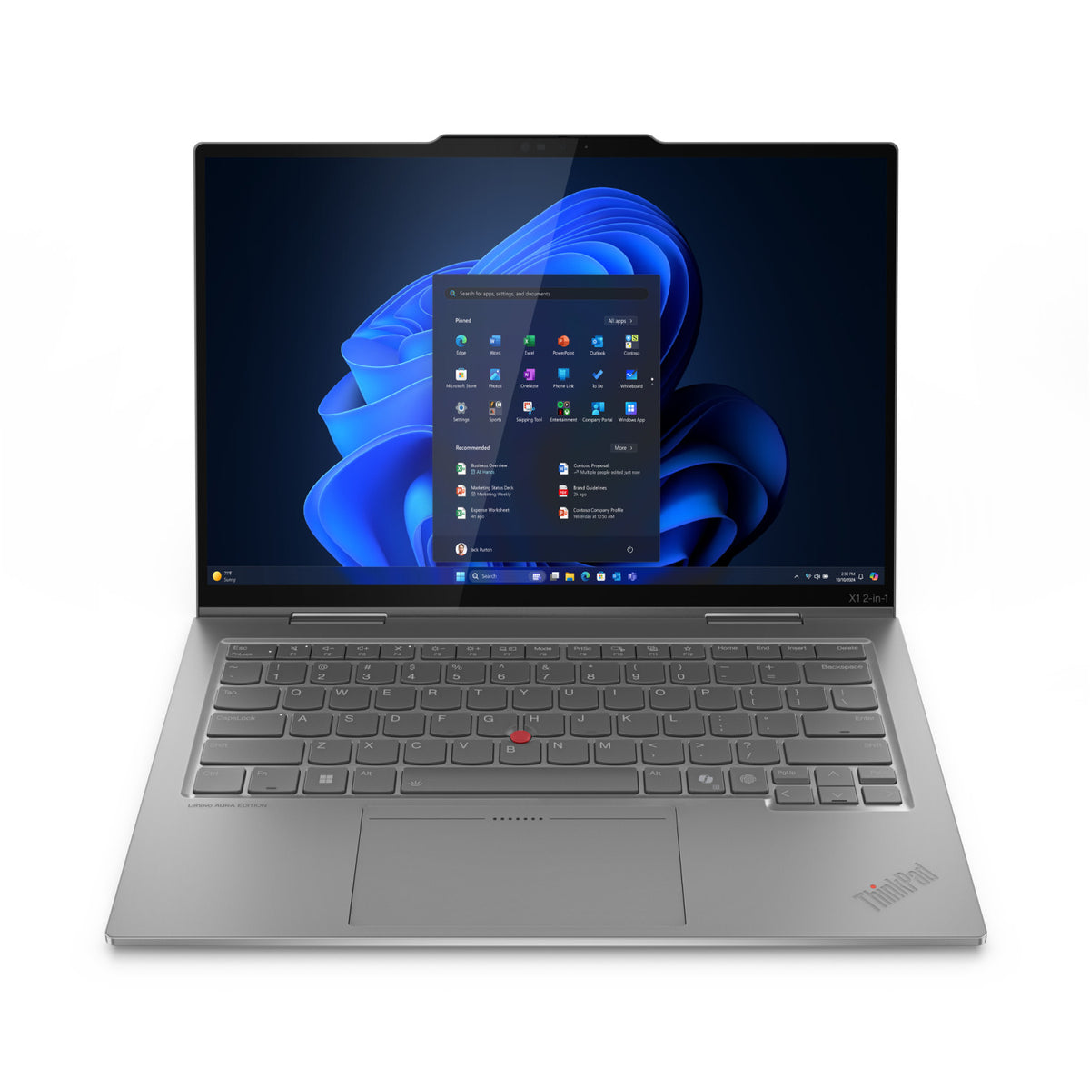 Lenovo ThinkPad X1 2-in-1 Gen 10 Aura Edition Intel Core Ultra 7 255U Ibrido 2 in 1 14 pollici Touch screen WUXGA 16 GB LPDDR5x-SDRAM 512 GB SSD Wi-Fi 6E Windows 11 Pro Italiano Grigio