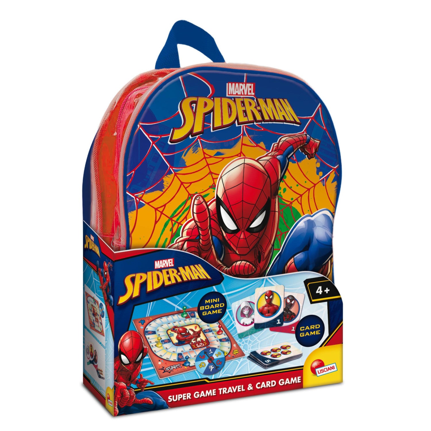 Lisciani Marvel Spider-Man Super Game Travel Card Game In A Backpack