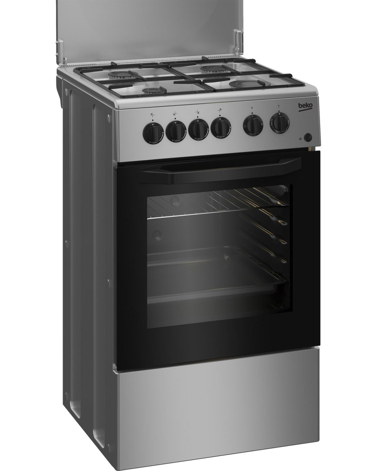 Beko Cucina A Gas 4 Bruciatori Forno Elett.54lt 50x50 Silver CSS42014FS