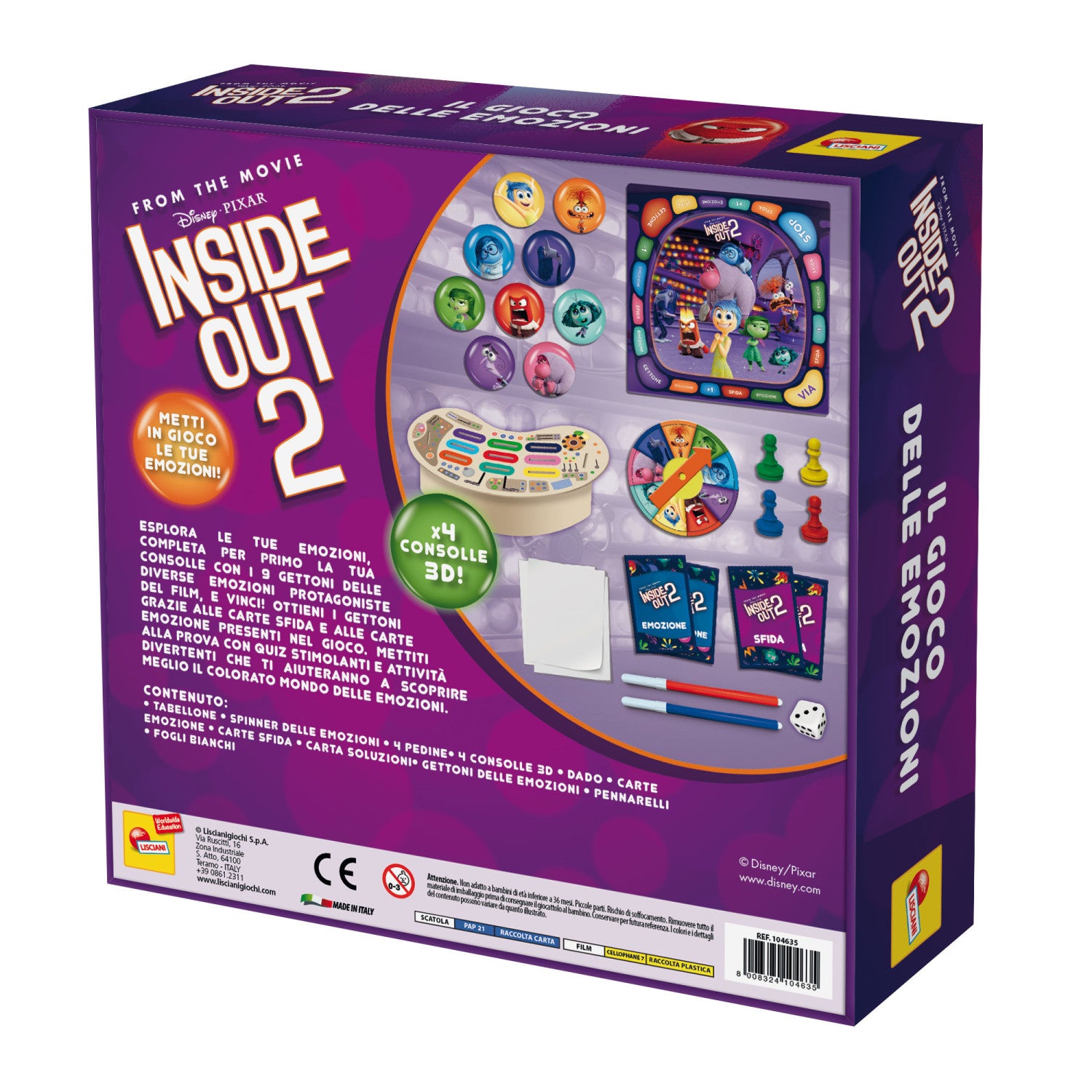 Lisciani 104635 gioco da tavolo DISNEY PIXAR Inside Out 2