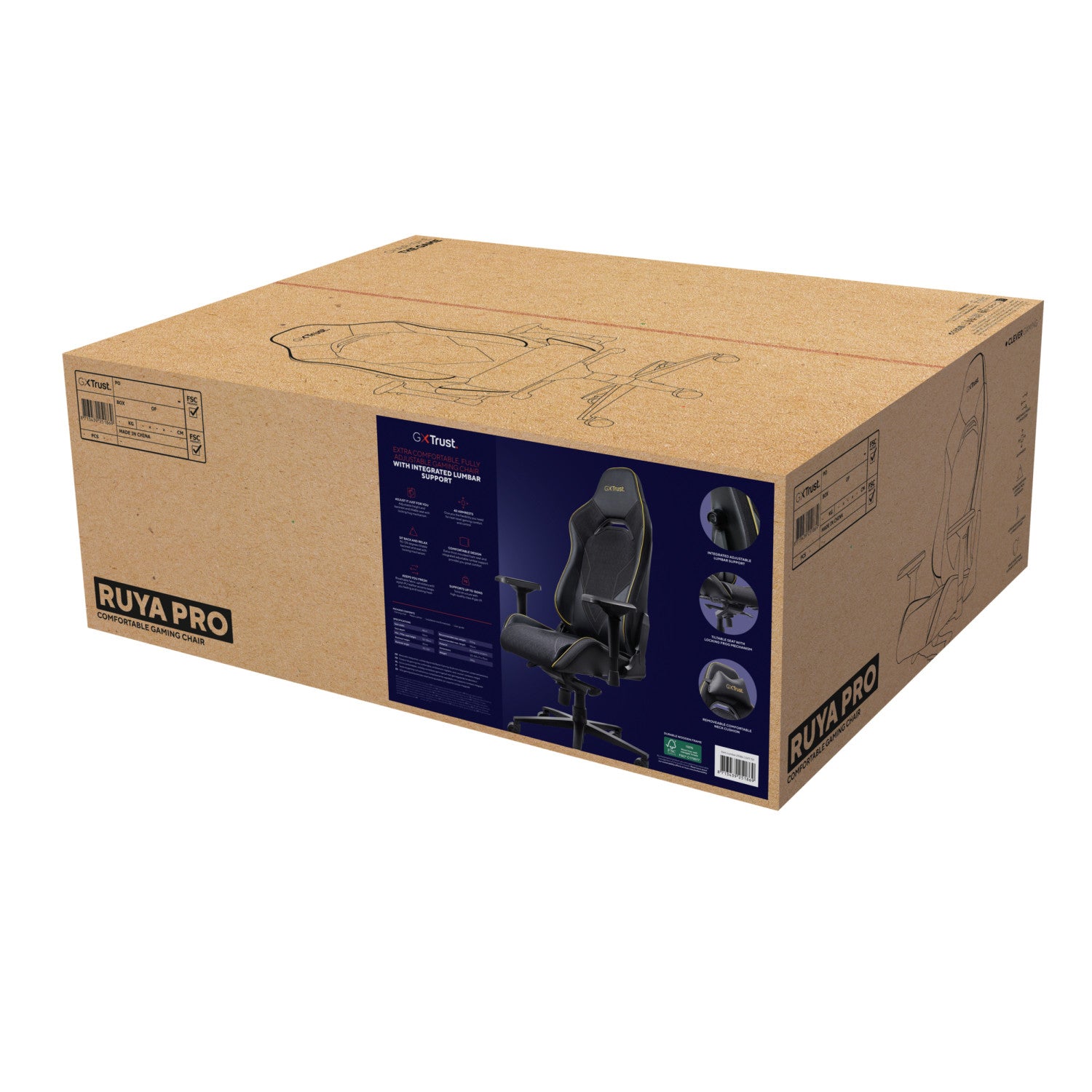 Trust GXT 721 Ruya Pro Sedia per gaming universale Nero