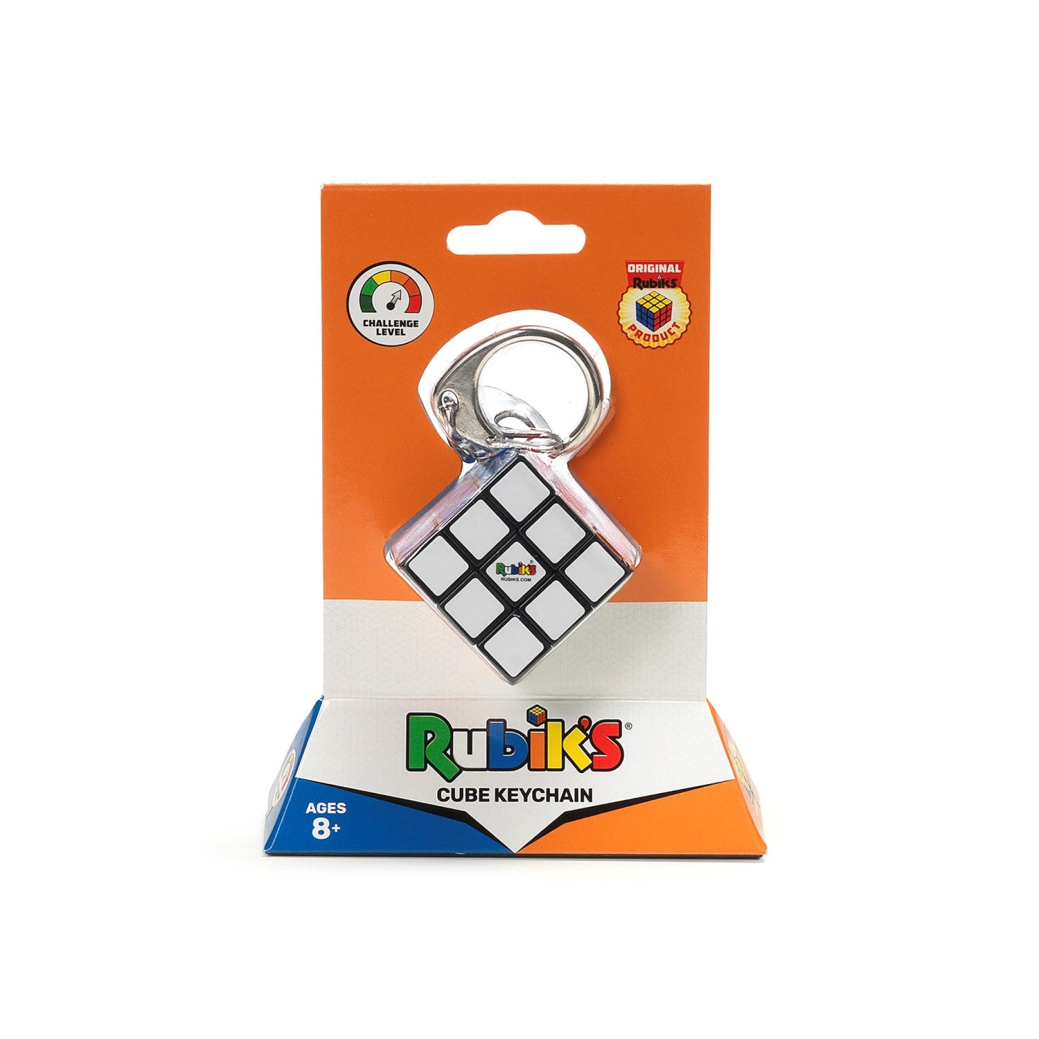 Rubik's, Spin Master, Il Cubo 3x3 Originale, Edizione in Miniatura. Accessorio Portachiavi con cubo 3x3 funzionante, per Bambini dagli 8 , Rompicapo Professionale a Combinazione di Colori.