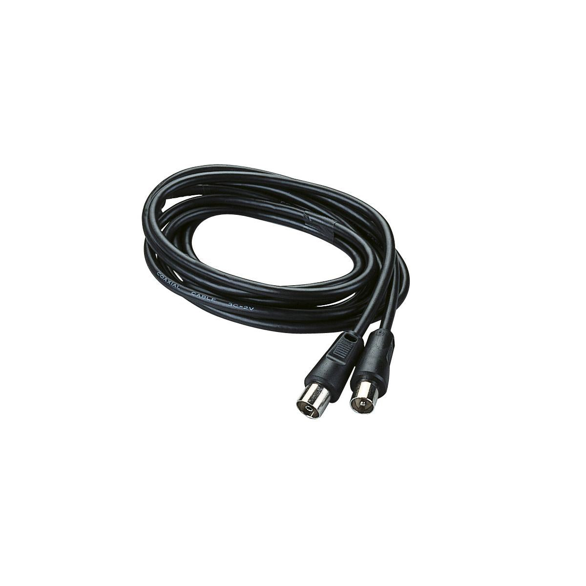 Poly Pool PP0620 Cavetto Coassiale TV DVD Videoregistratore Spina e Presa 95 mm 2 metri Nero