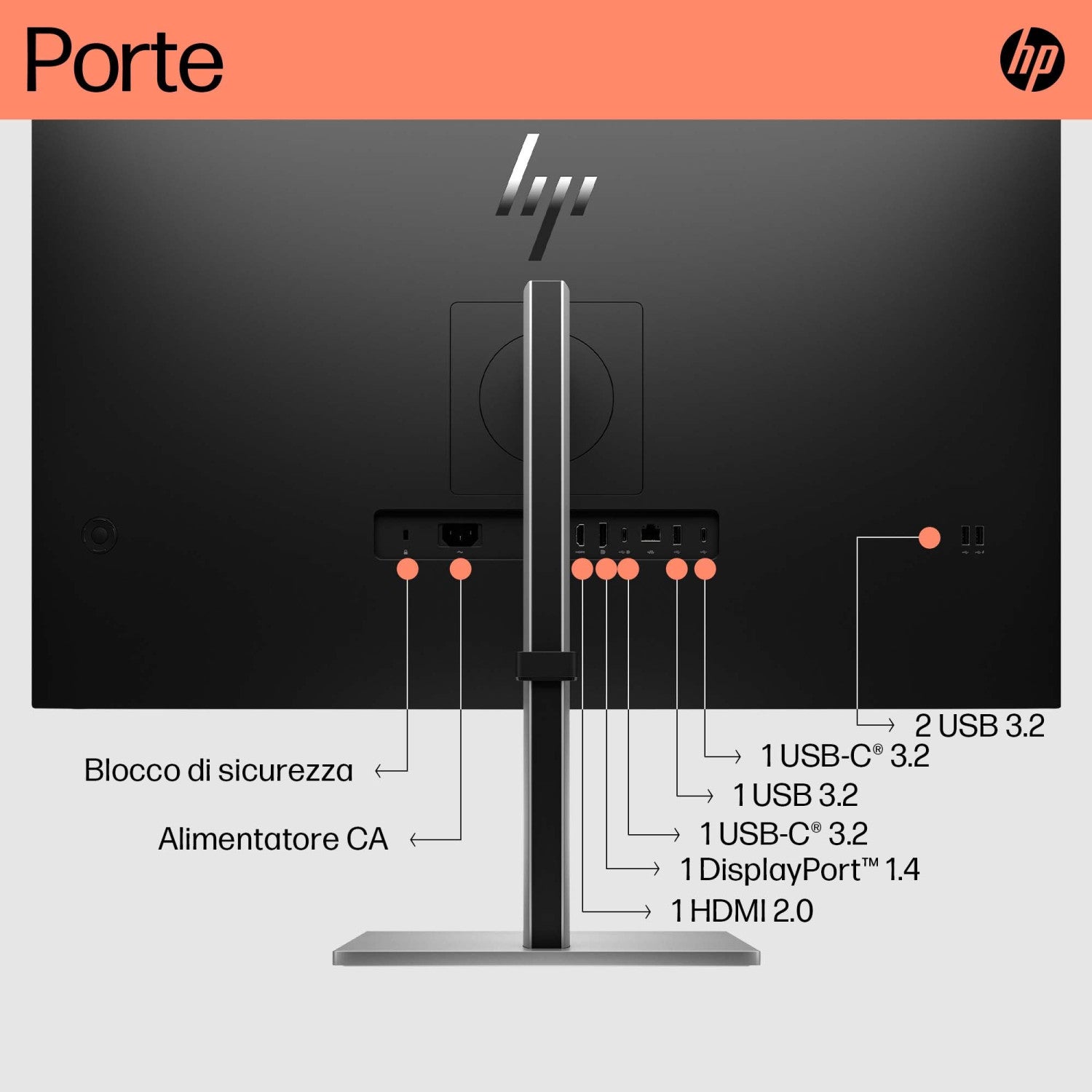 HP E32k G5 4K USB-C Monitor Monitor PC 80 cm (31.5pollici) 3840 x 2160 Pixel 4K Ultra HD Nero