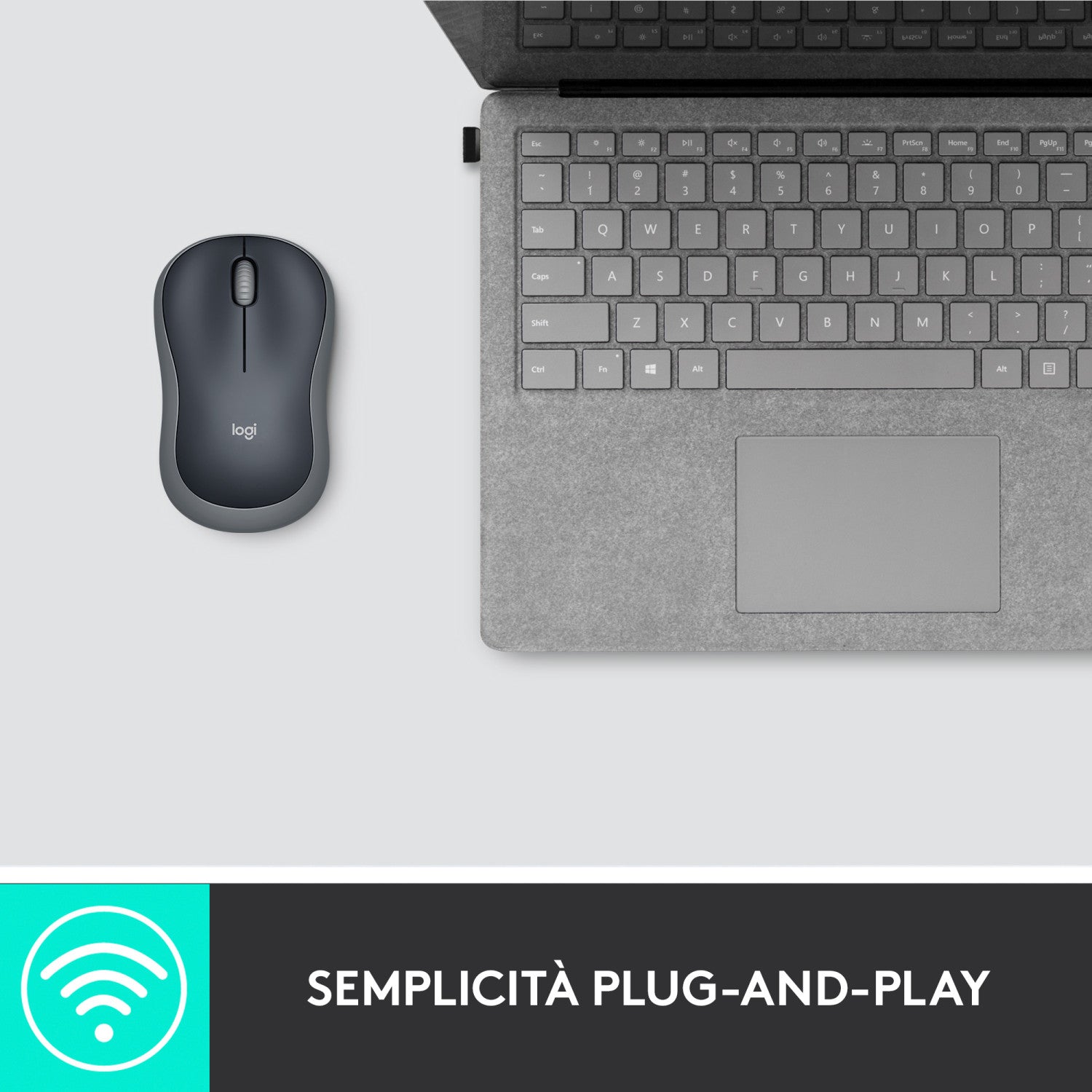 Logitech 910 002235 Mouse Wireless Ottico M185 Grigio Nero