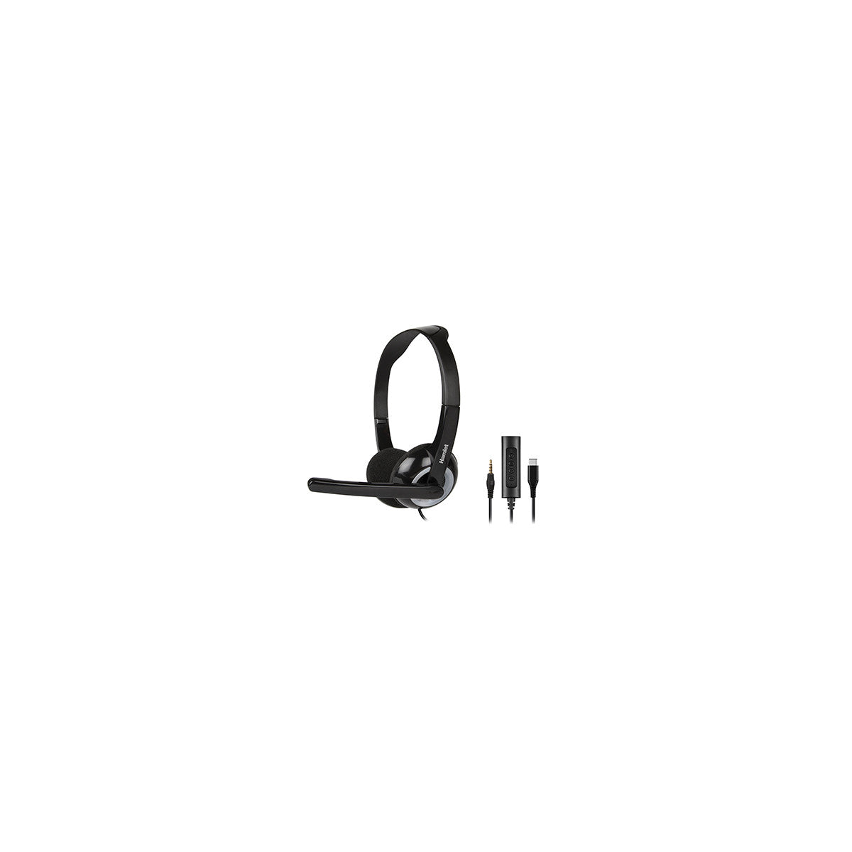 Hamlet HHEADMUS-CJ cuffia e auricolare Cablato A Padiglione Ufficio USB tipo-C Nero