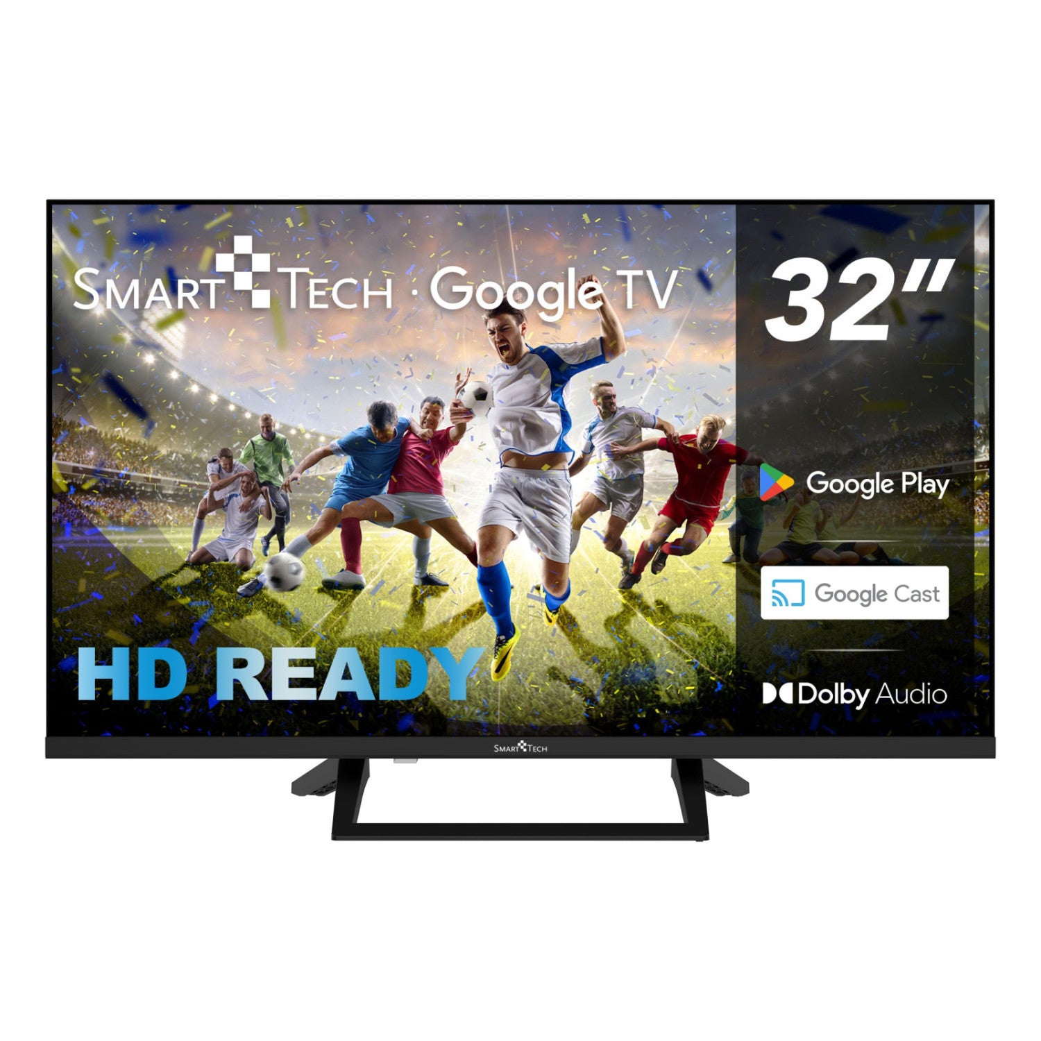 Smart Tech TV LED HD 32" Google TV Triple Tuner Wi-Fi Bluetooth HDMI USB