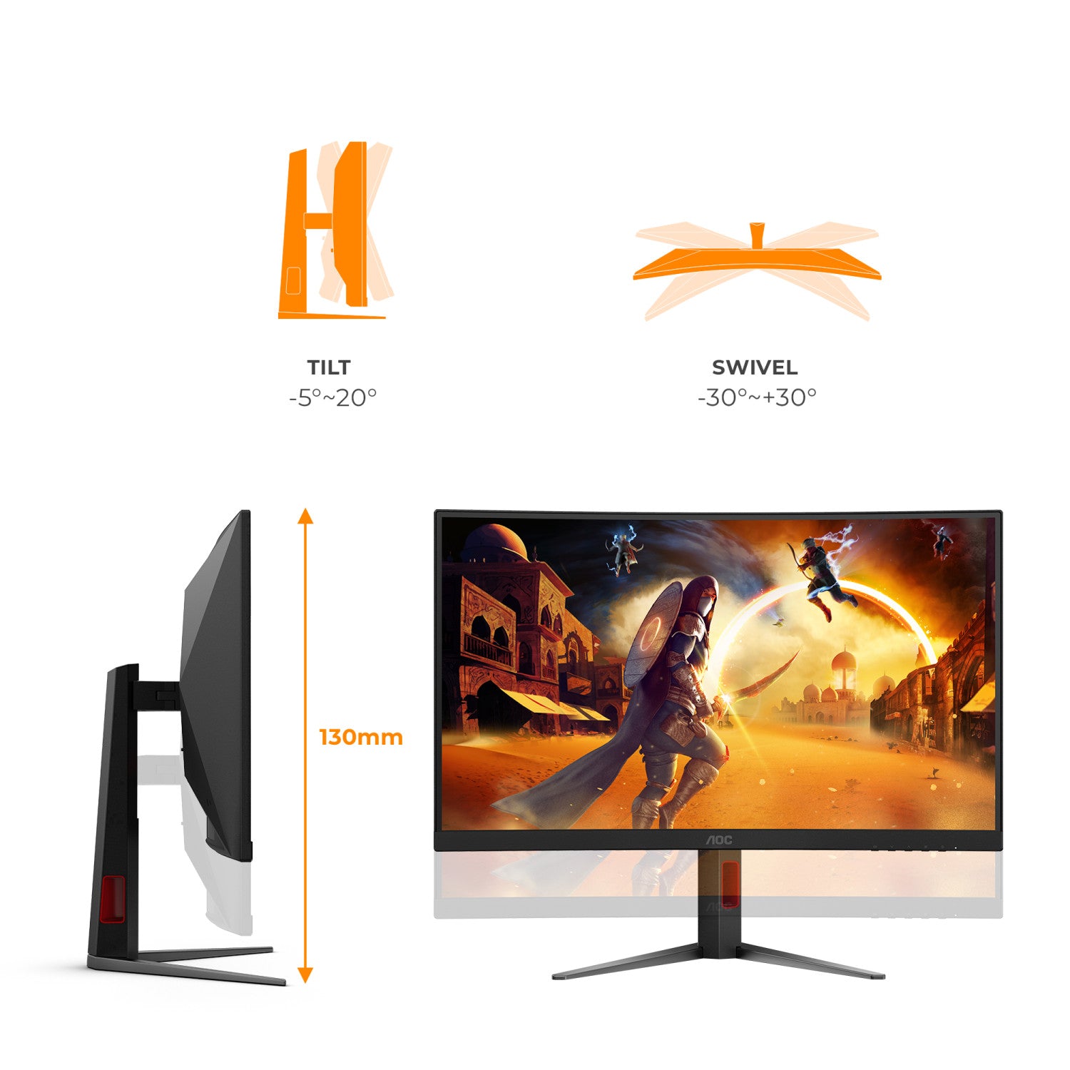 AOC G4 Gaming Monitor PC 68,6 cm (27pollici) 2560 x 1440 Pixel Nero, Rosso
