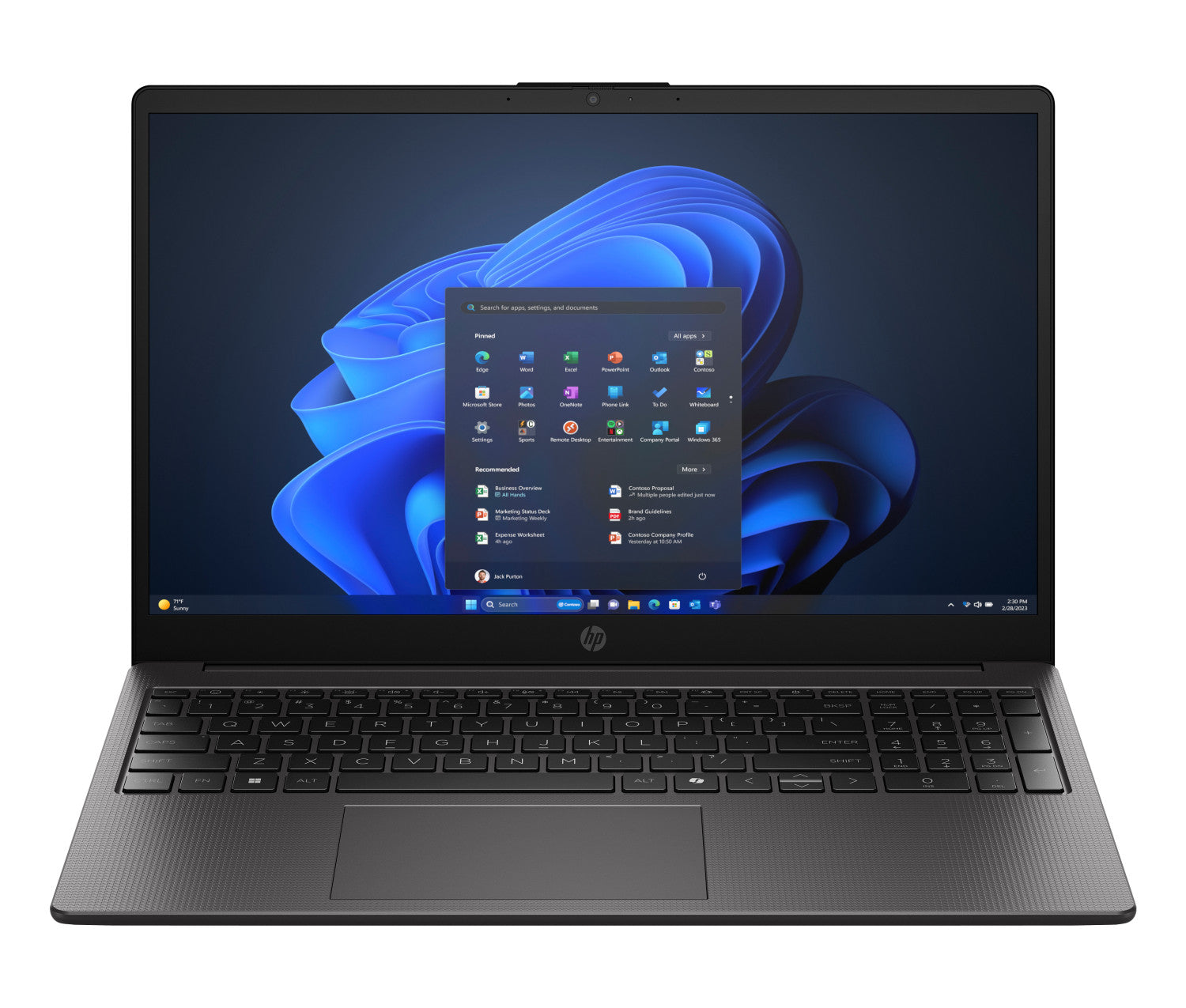 HP 250R G10 Intel Core 7 150U Computer portatile 39,6 cm (15.6") Full HD 8 GB DDR4-SDRAM 512 GB SSD Wi-Fi 6 (802.11ax) Windows 11 Pro Grigio, Nero