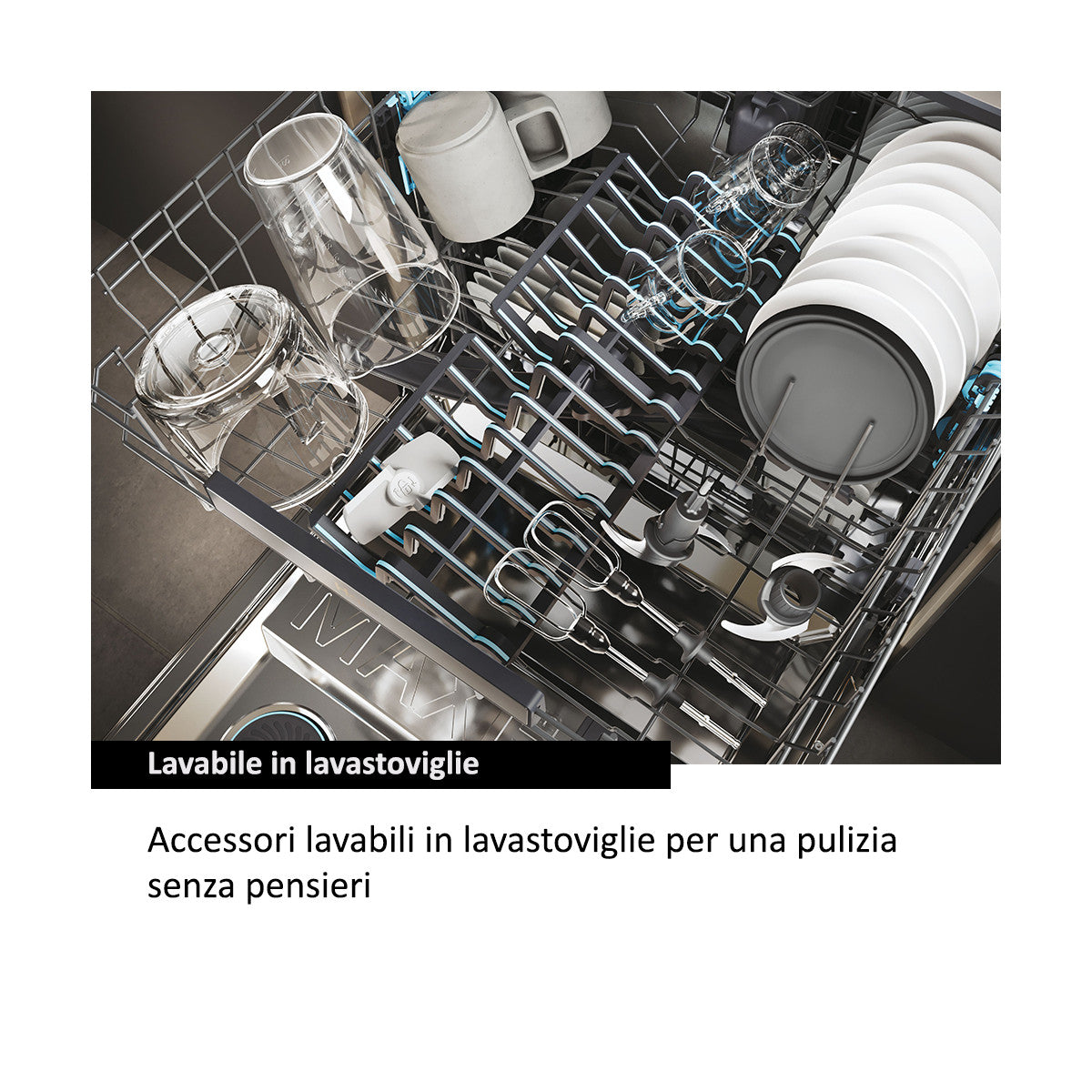 Haier I-Master Series 5 Frullatore a immersione I-Master Serie 5 Nero, 3 lame in acciaio inox, becher 0,9 L, Accessoriato Venduto come Grado C 8059019065465