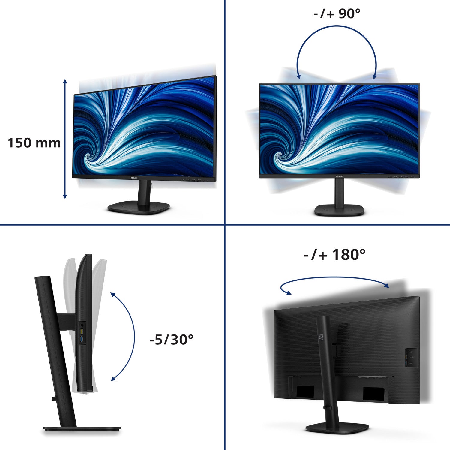 Philips 27B2N3500J/00 Monitor PC 68,6 cm (27") 2560 x 1440 Pixel 2K LCD Nero