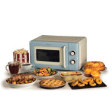 Ariete Linea Vintage 3960 Forno a microonde Vintage, 800W, Capacità 20L, 3 funzioni, 6 livelli di cottura, Timer, Celeste