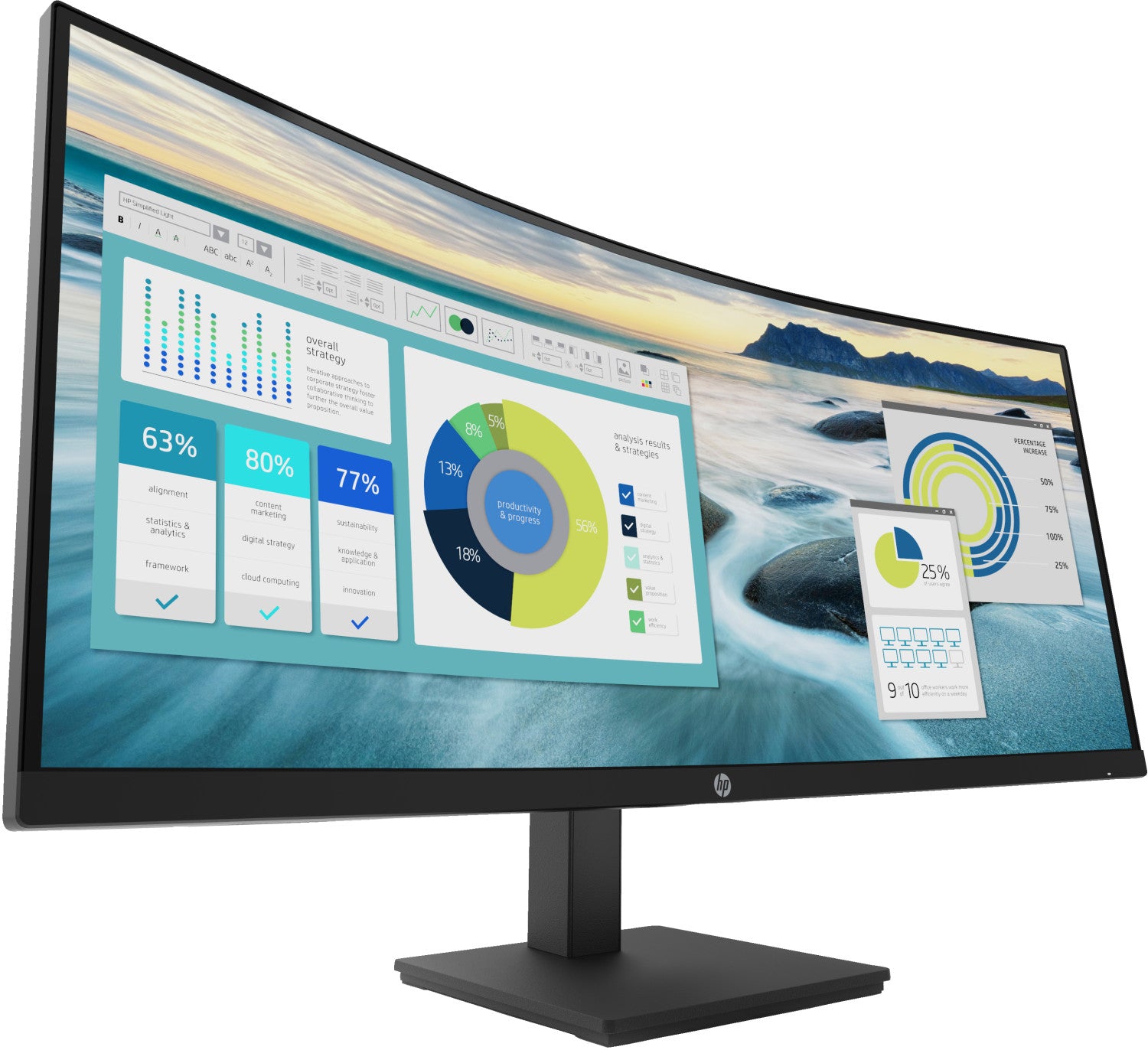 HP P34hc G4 WQHD USB-C Curved Monitor Monitor PC 86,4 cm (34pollici) 3440 x 1440 Pixel Quad HD LED Nero
