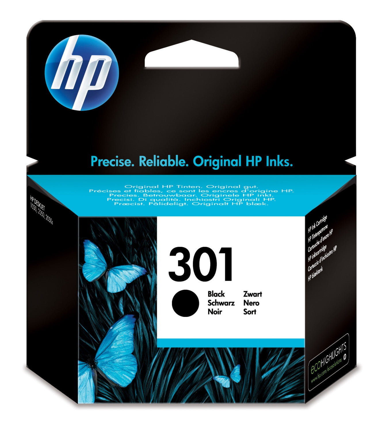 HP 301 Black Original Ink Cartridge Cartuccia d'Inchiostro 1 pz Resa Standard