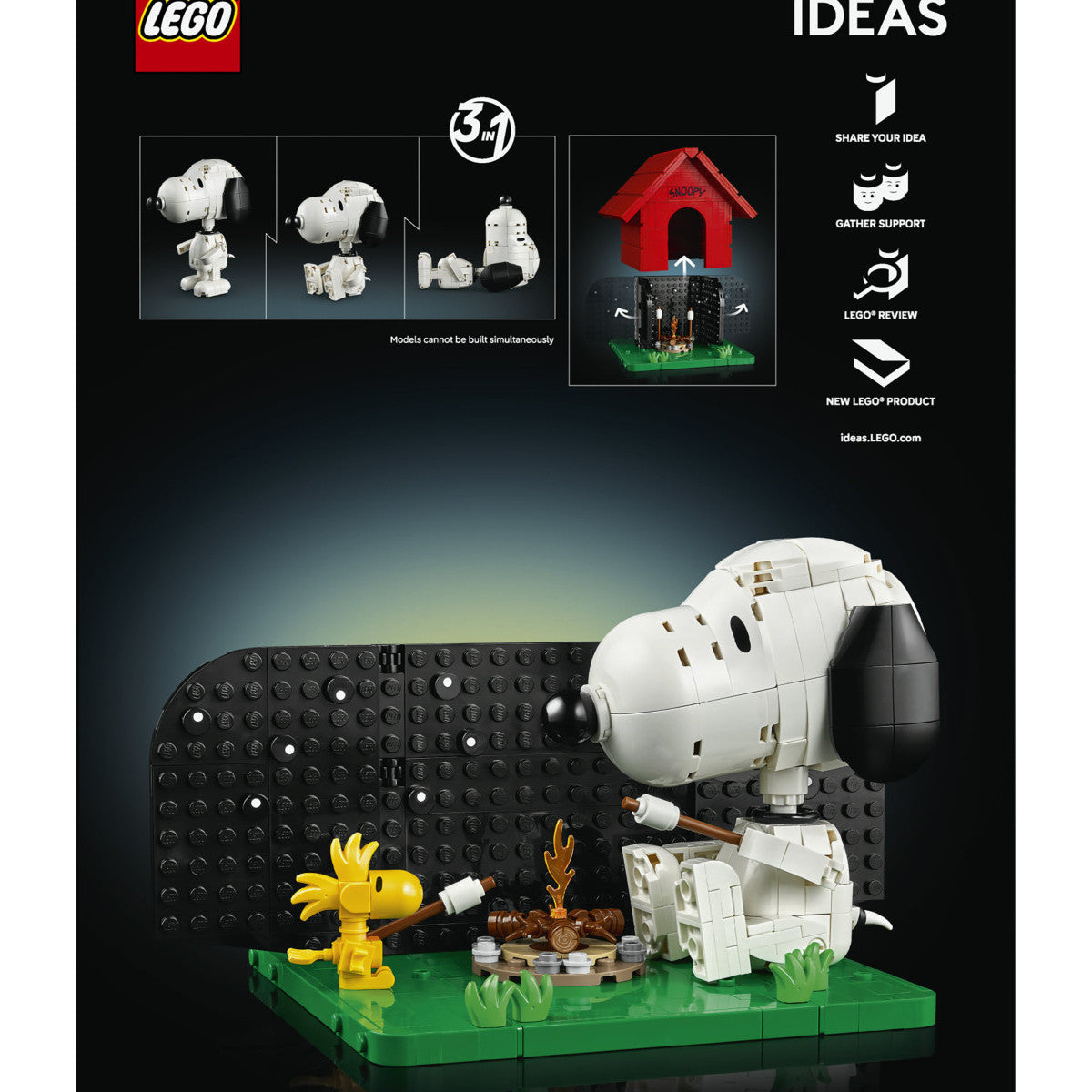 Lego Ideas 21368 Peanuts: La Cuccia Di Snoopy, Kit Modellismo Da Esposizione Per Adulti Con Personaggi Di Snoopy E Woodstock