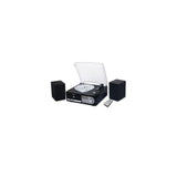 New Majestic TT38R Giradischi Moderno con 2 Casse Acustiche CD MP3 USB Nero
