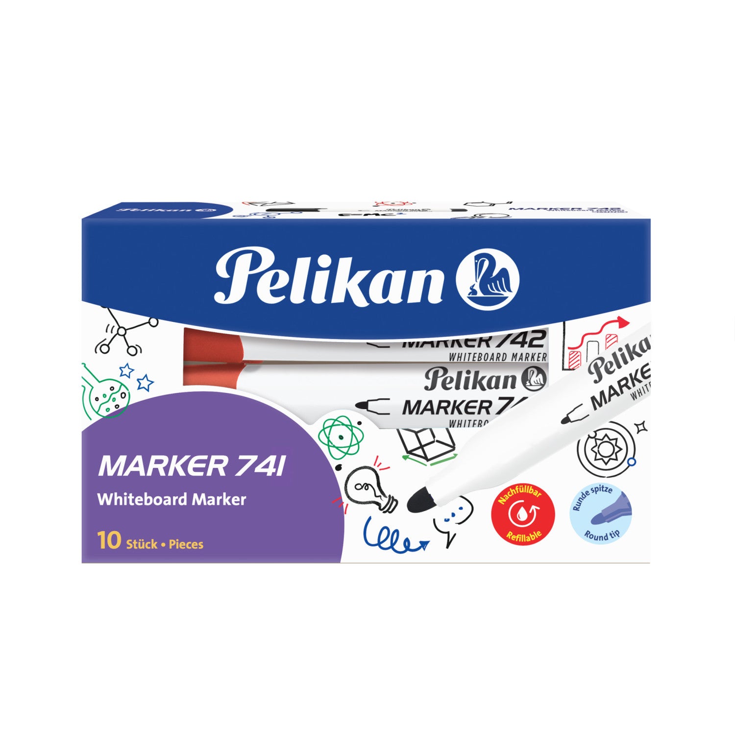 Pelikan 741 evidenziatore 10 pz Tipo di punta Rosso