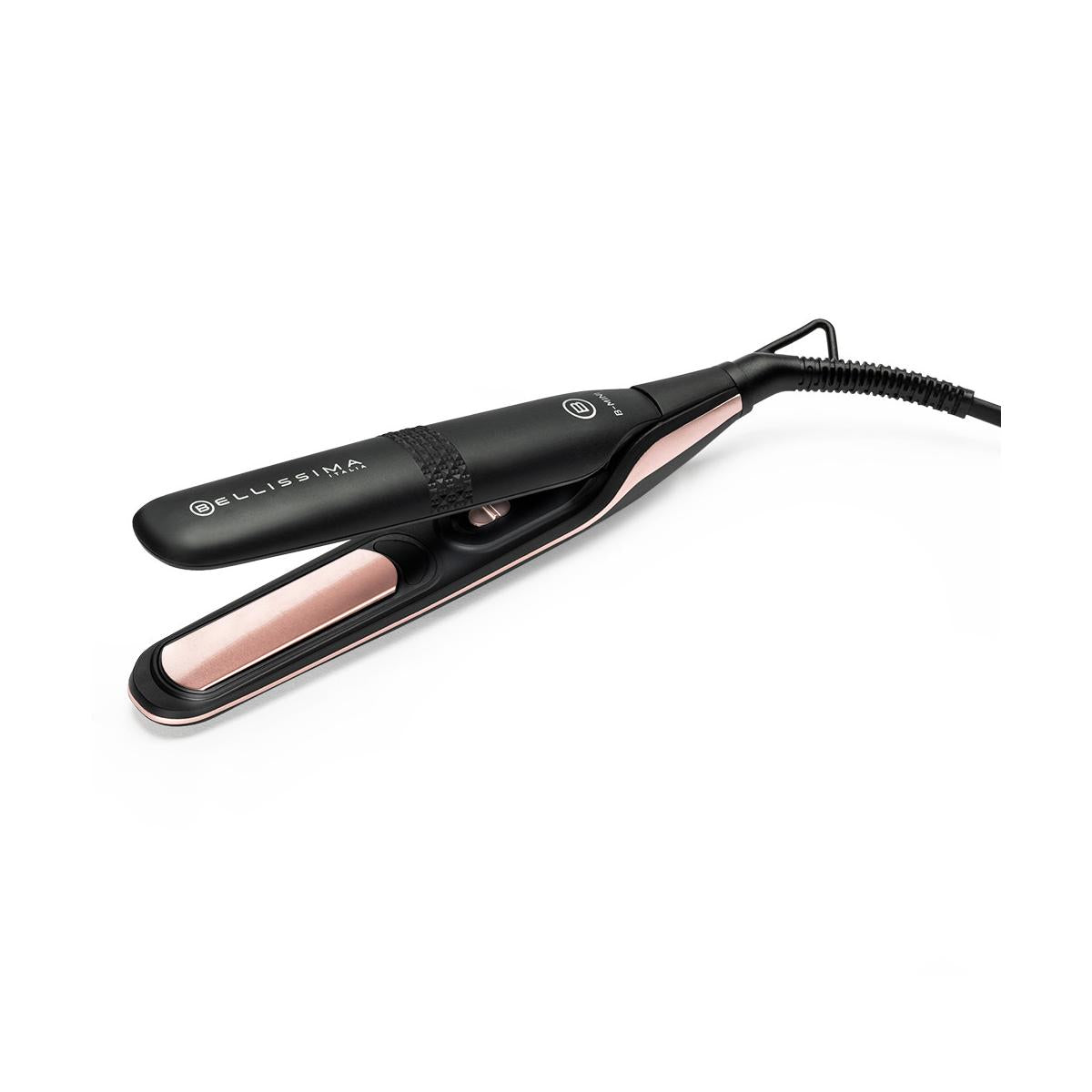 Imetec Bellissima B-Mini Piastra per Capelli Mini da Borsa e da Viaggio Rivestimento in Ceramica Multivoltaggio Automatico Nero Rosa